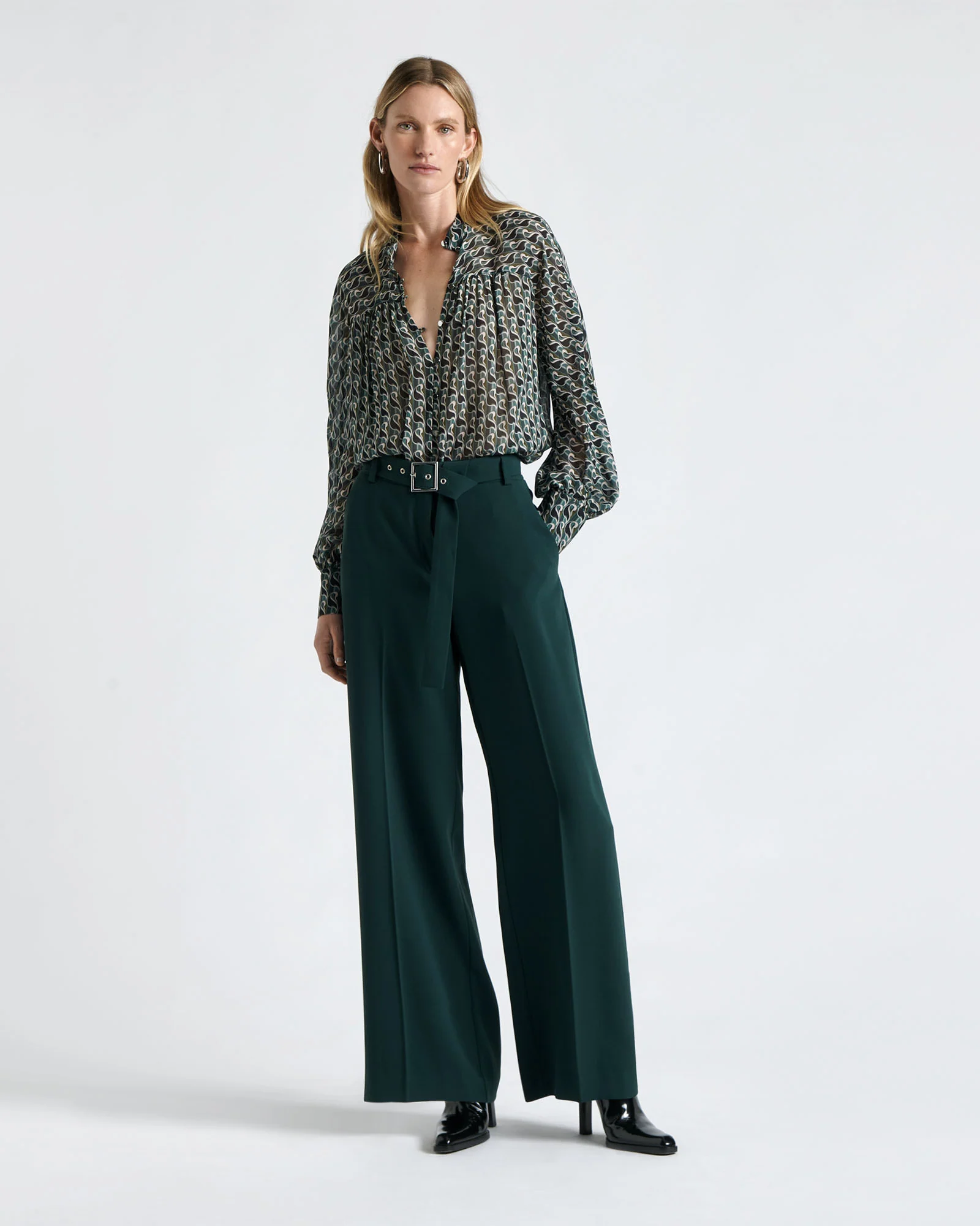 Belted Wide Leg Pant