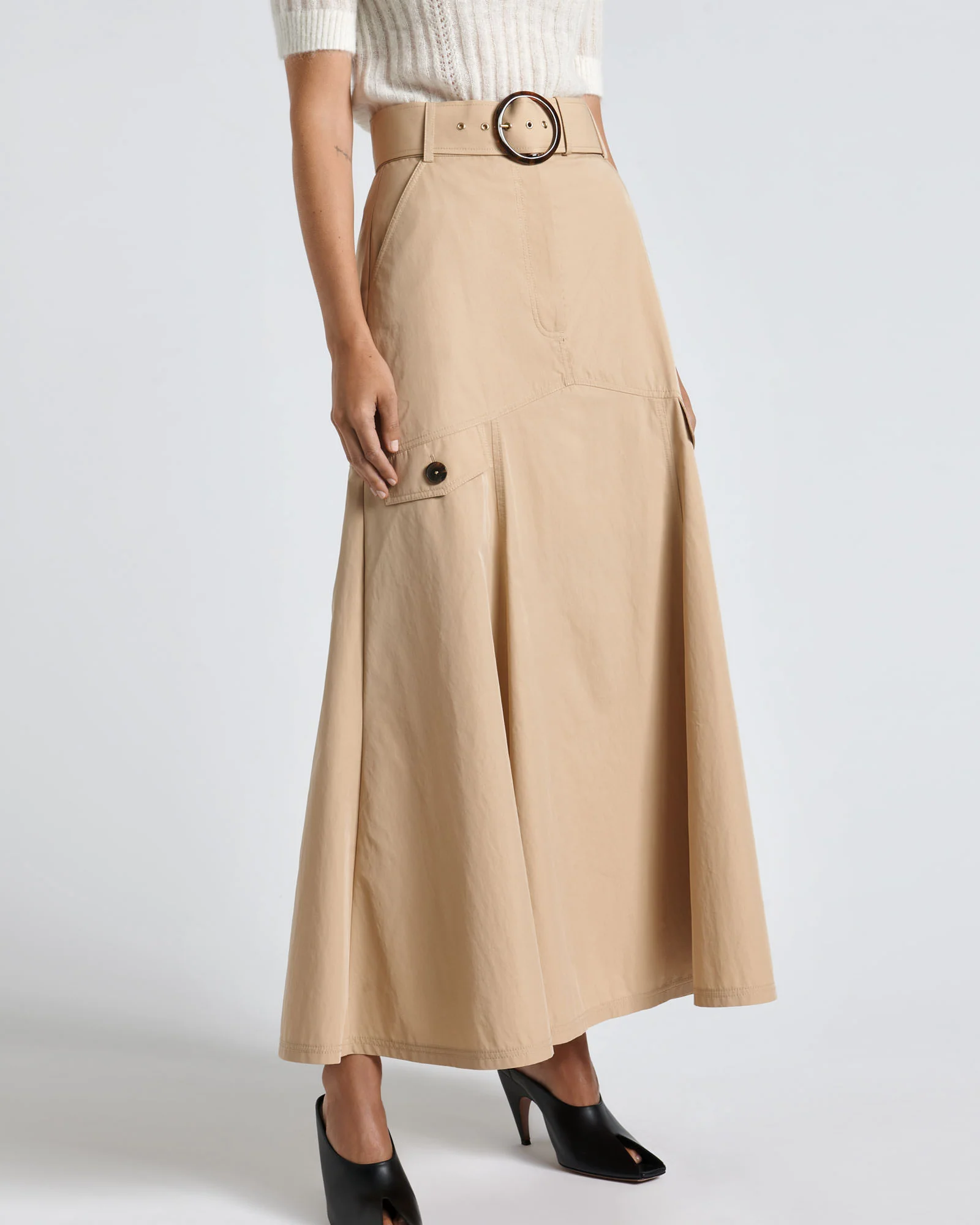 Cotton Twill Maxi Skirt