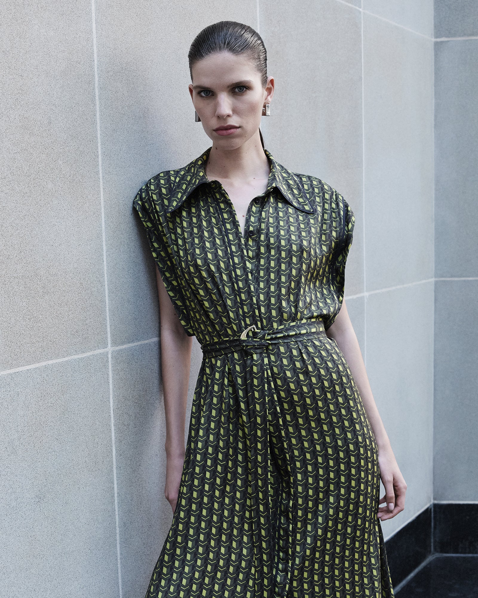 Mosaic Geo Twill Shirtdress