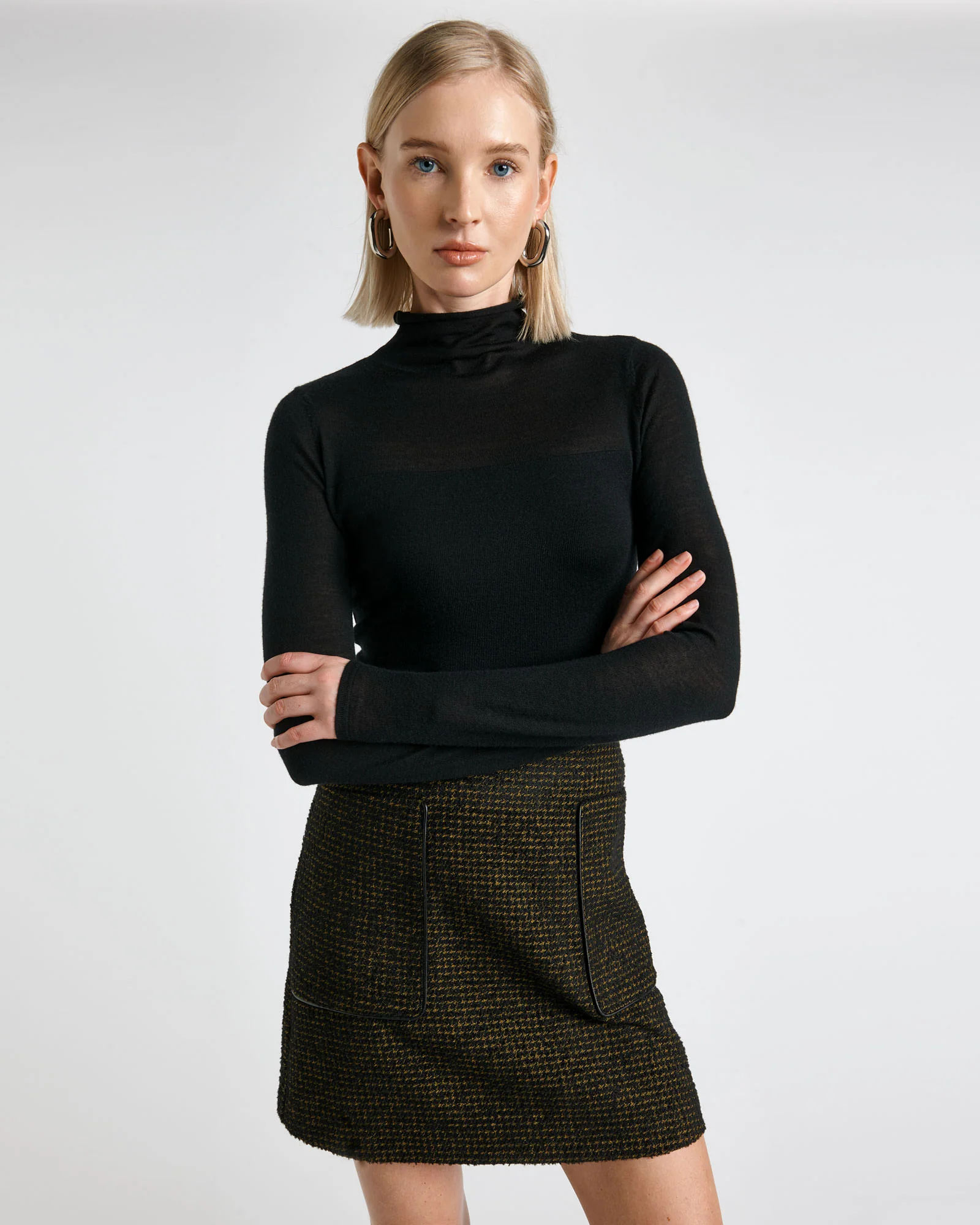 Solid and Sheer Merino Blend Knit