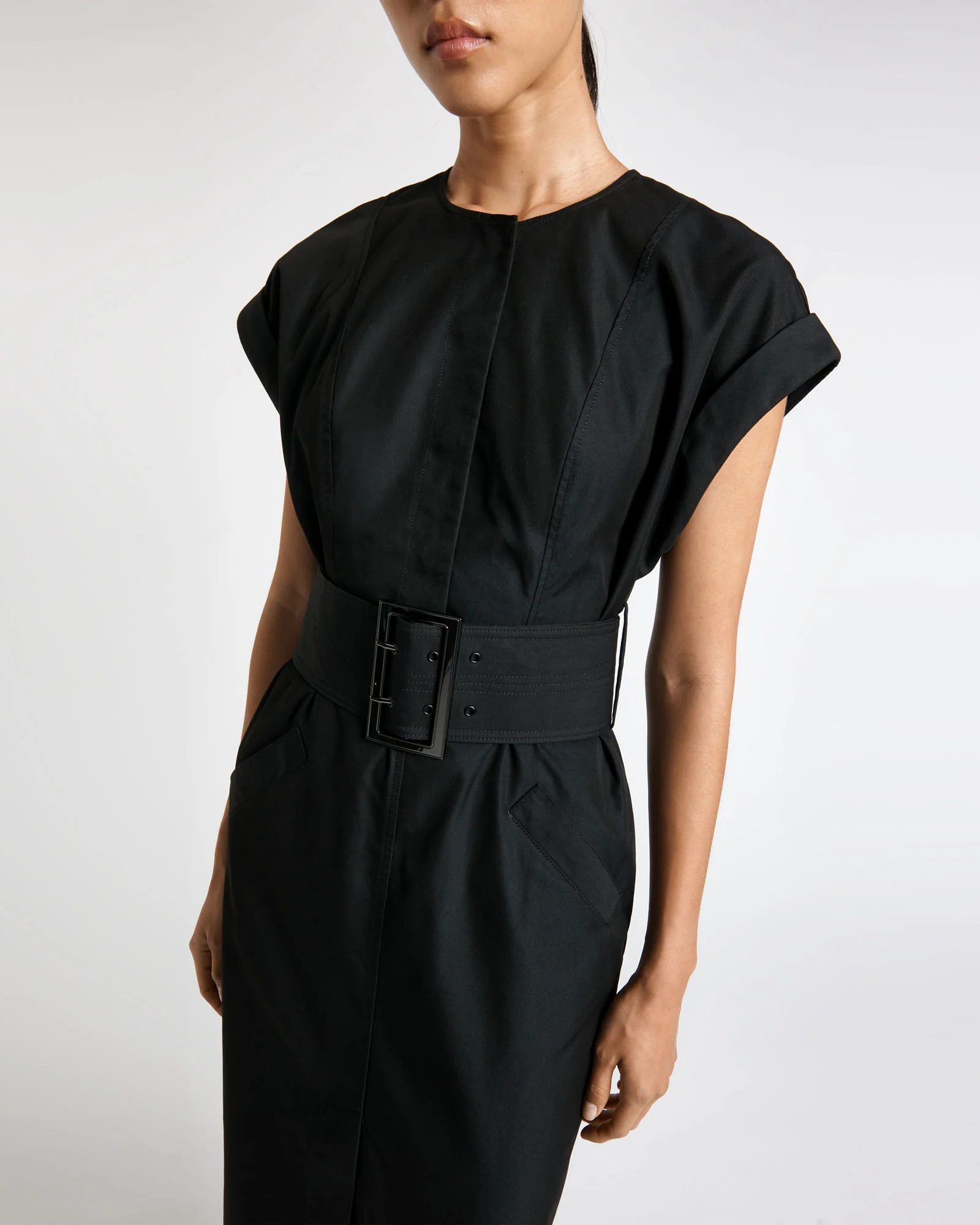 Statement Buckle Midi Dress