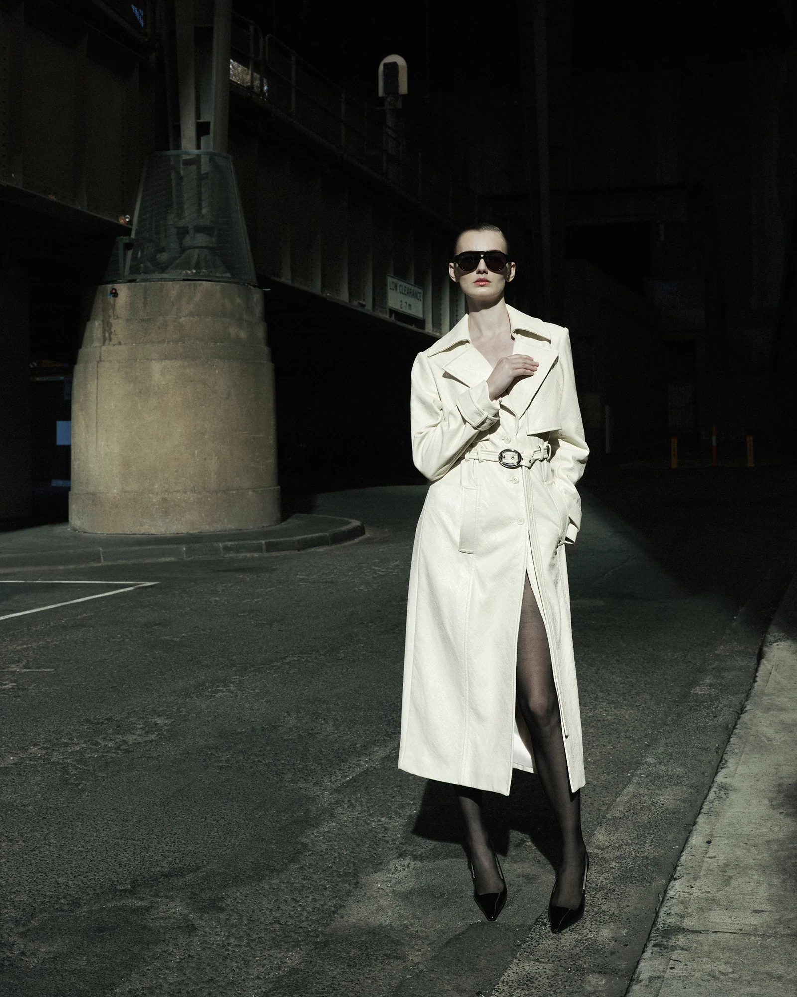 Snake Embossed Trench Coat