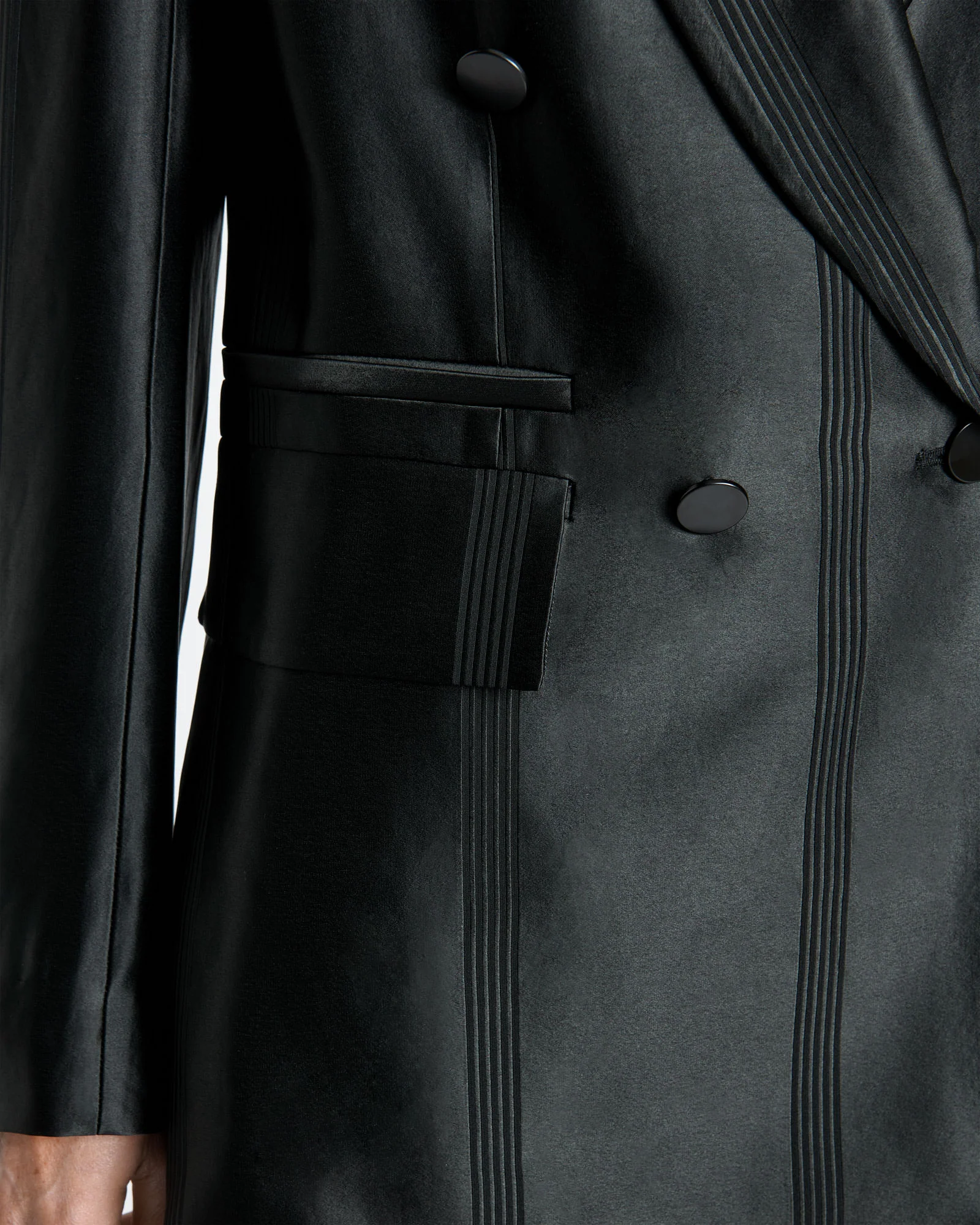 Satin Stripe Double Breasted Blazer