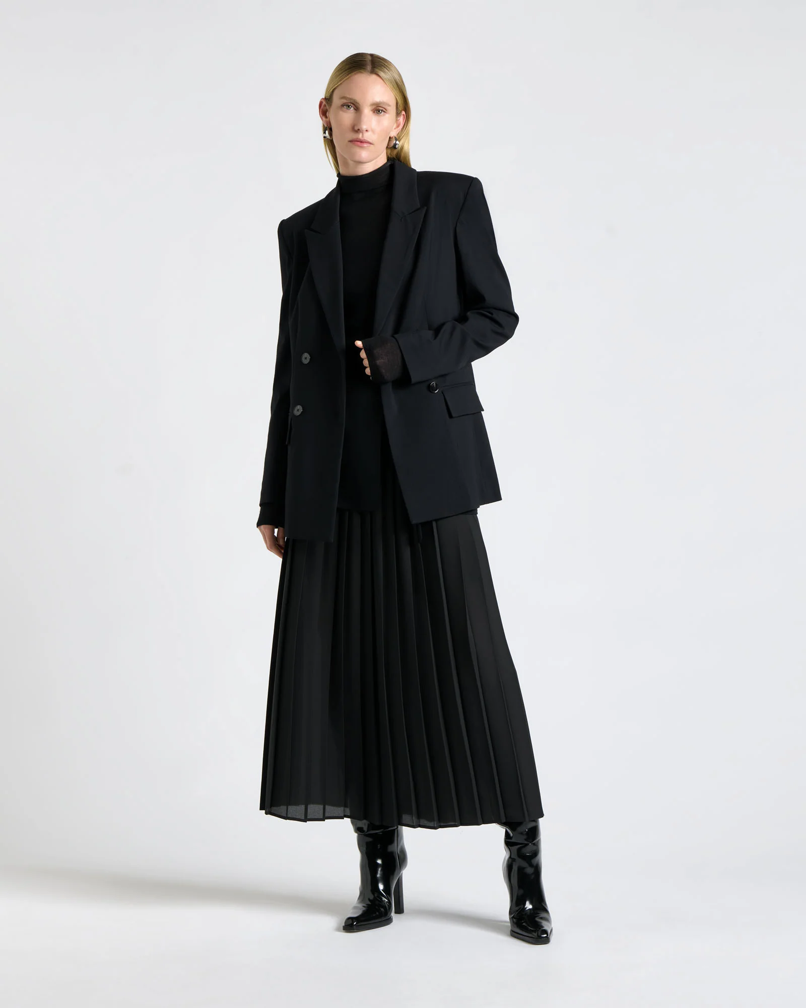 Viscose Twill Double Breasted Jacket