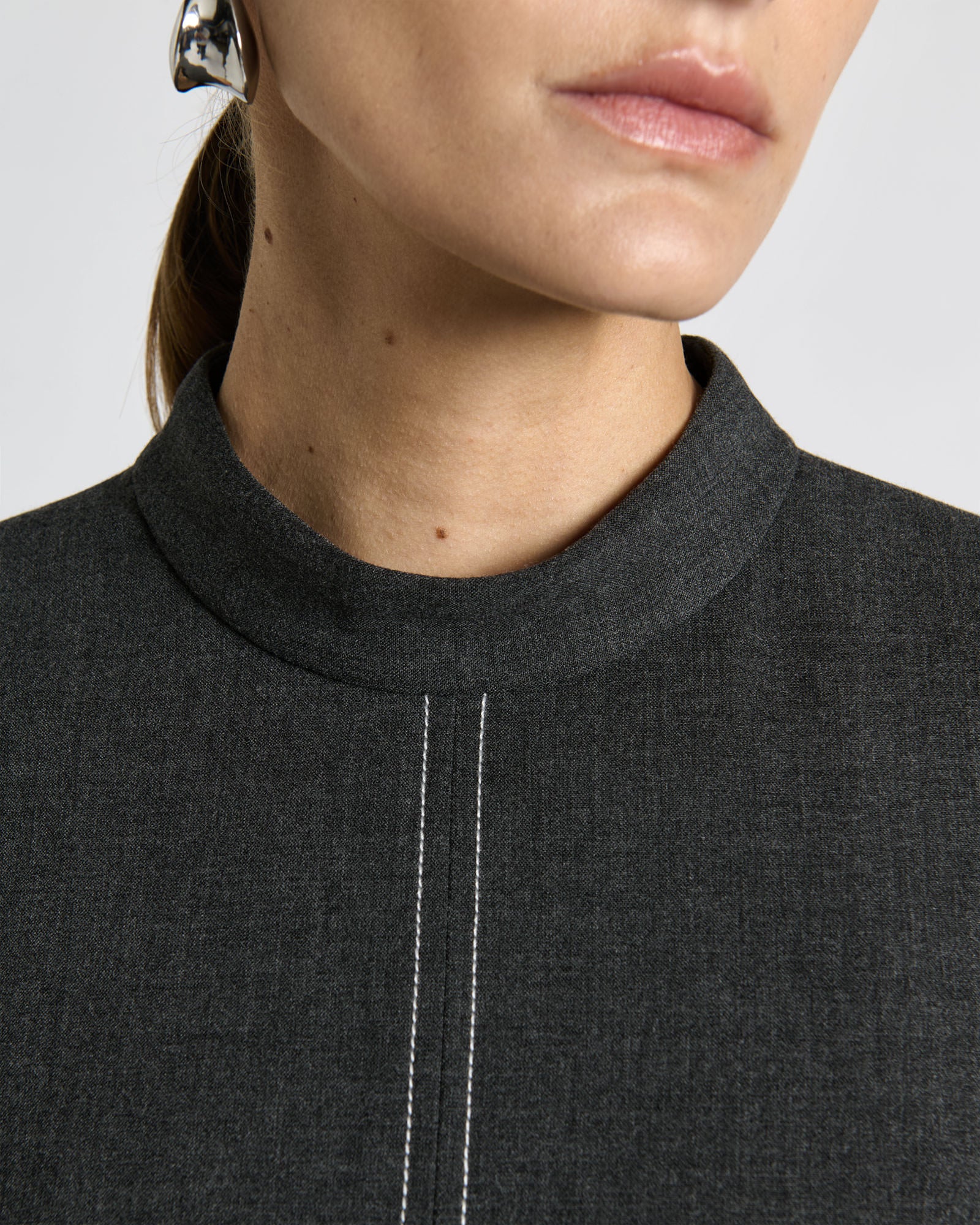 Bi-Stretch Twill Midi Dress