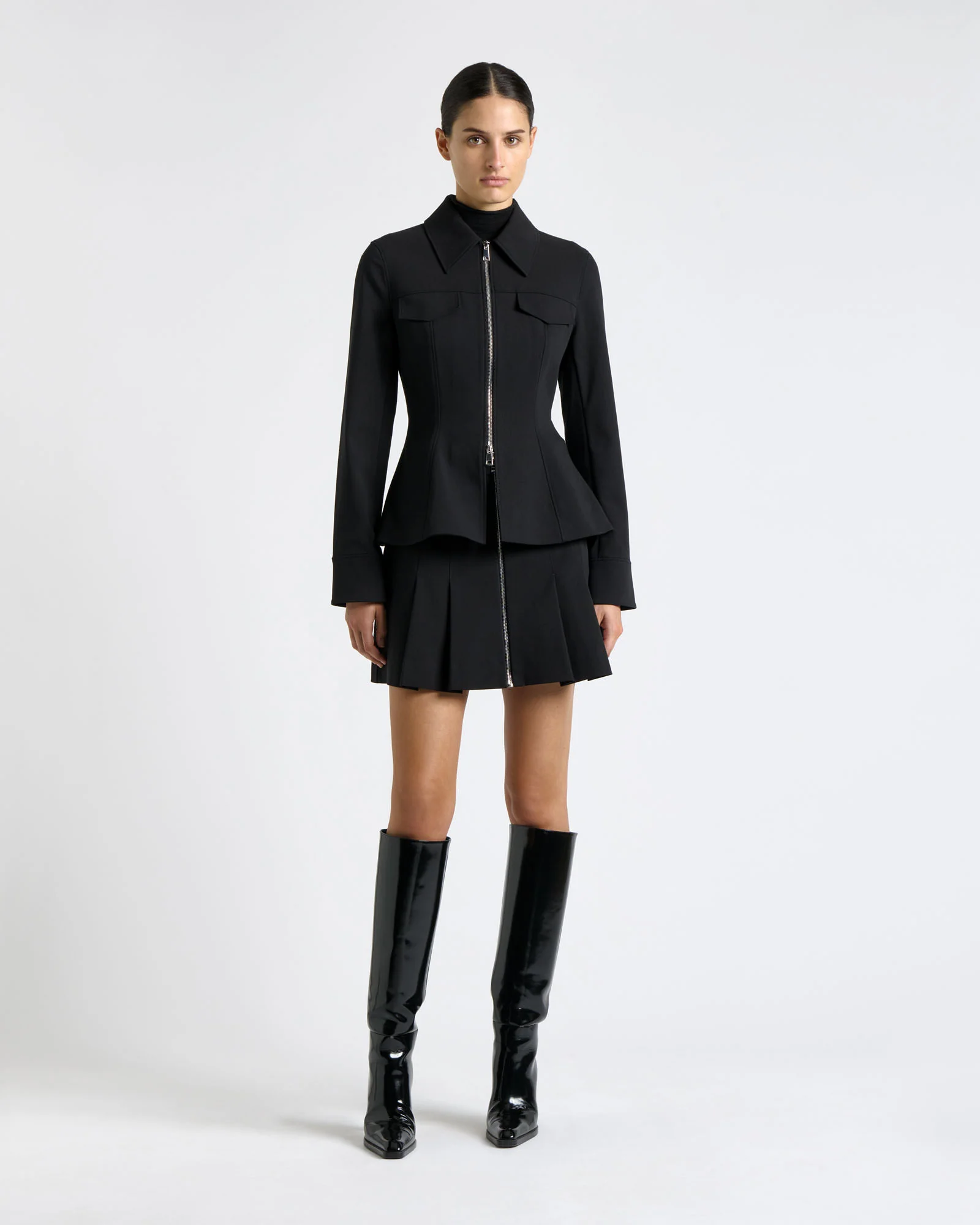 European Stretch Cotton Zip Jacket