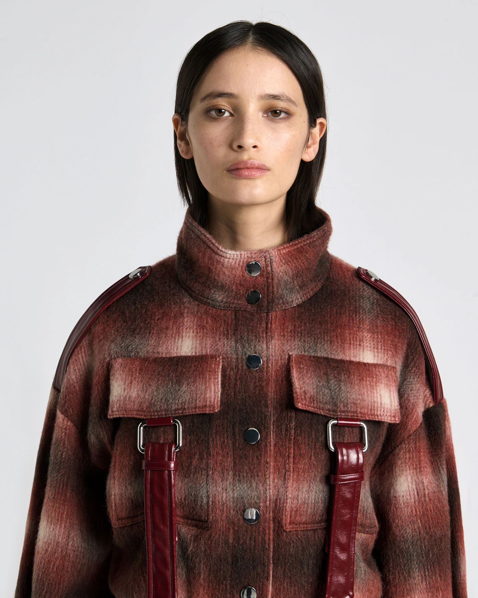 Italian Brushed Wool Checked Jacket