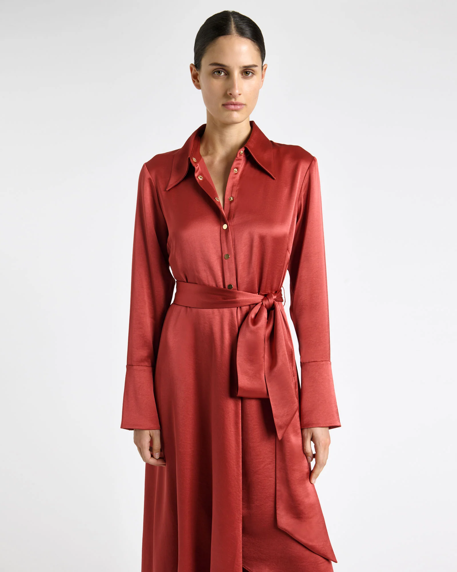 Viscose Blend Asymmetric Hem Midi Dress