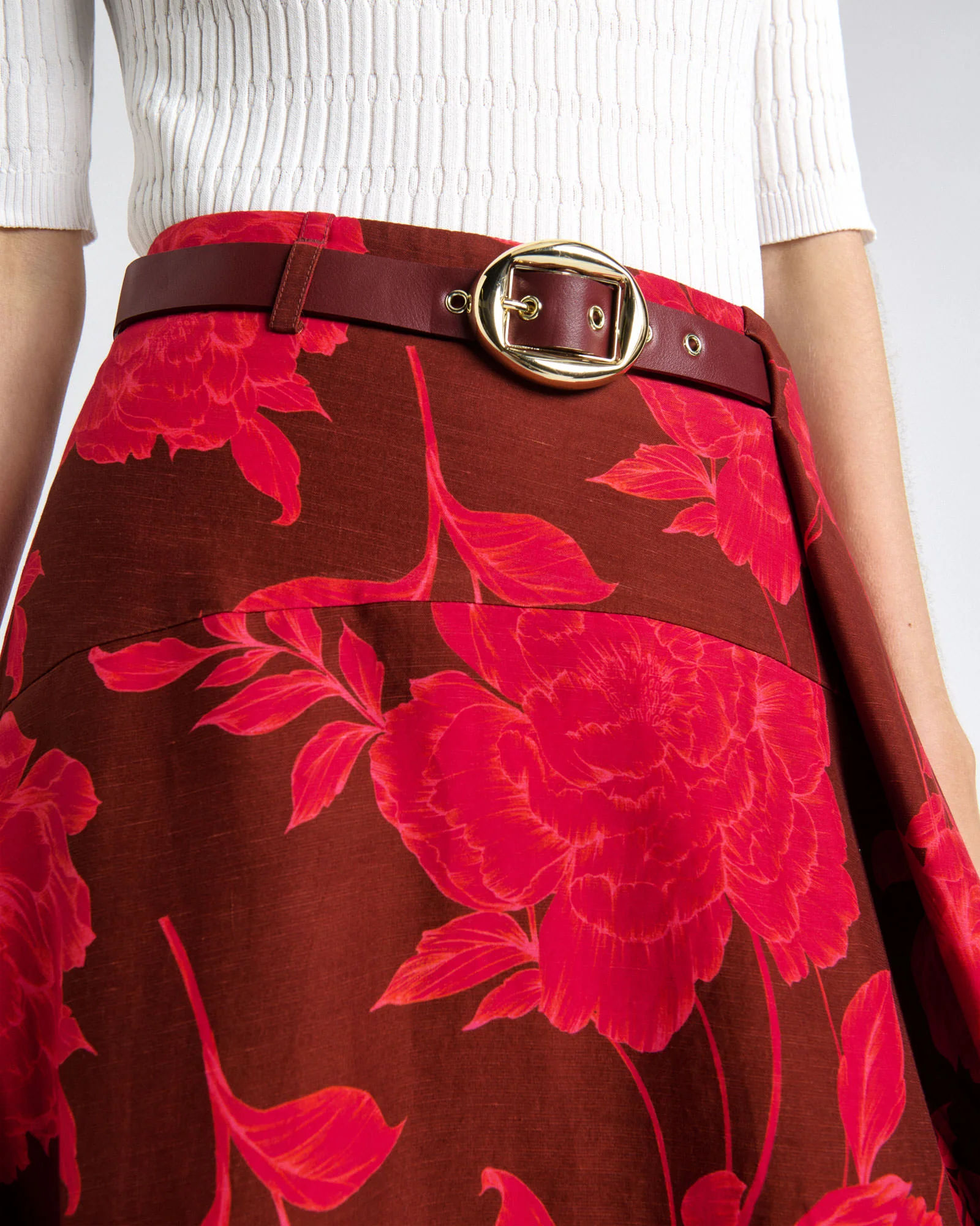 Amour Floral Waterfall Midi Skirt