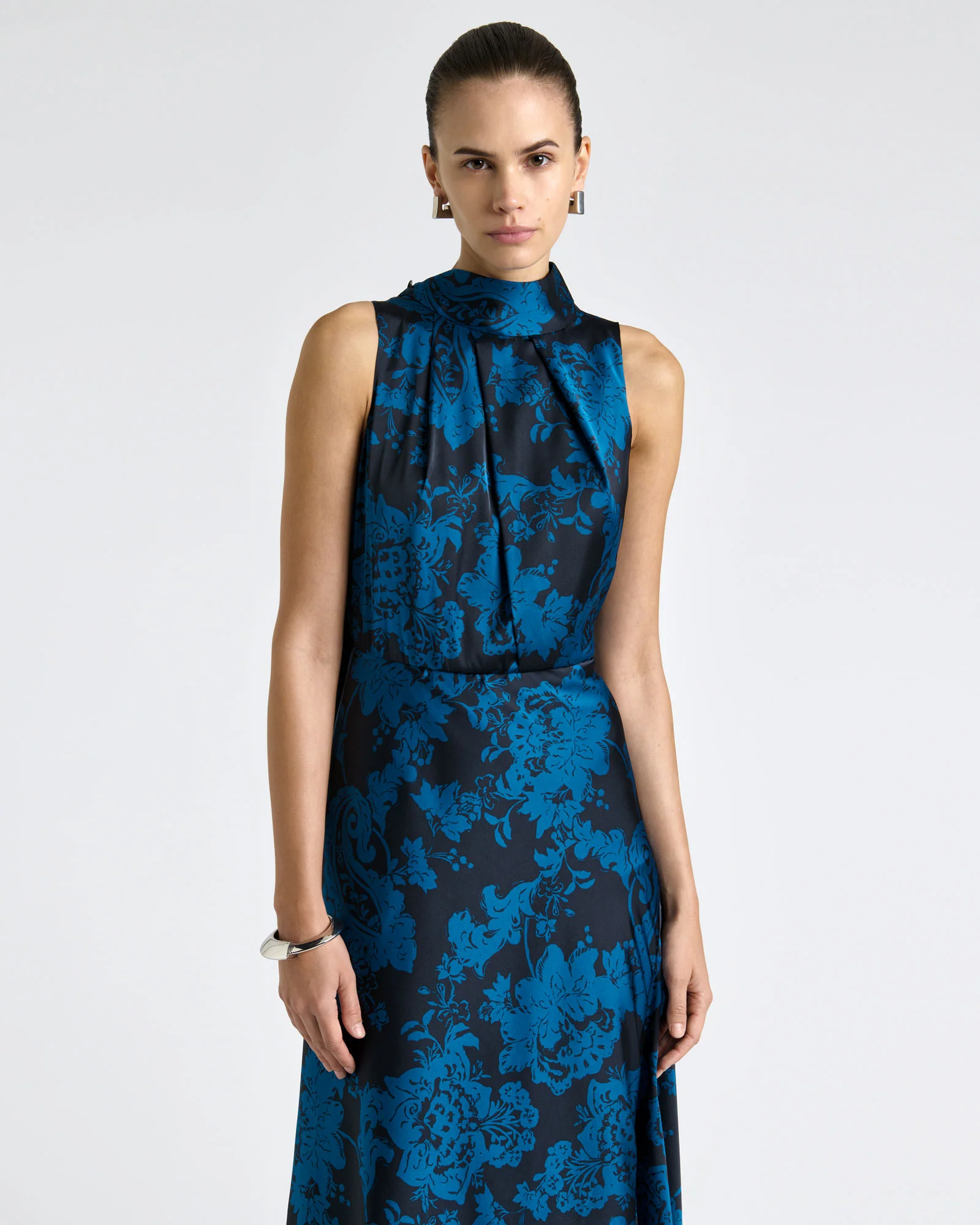 Paisley Stencil Floral Midi Dress