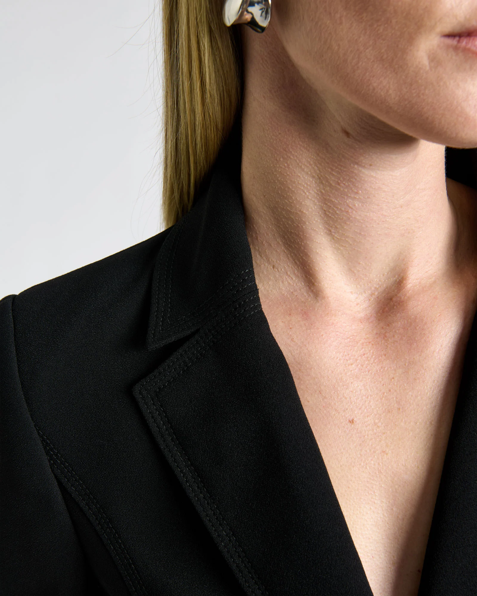 Recycled Crepe Cropped Jacket