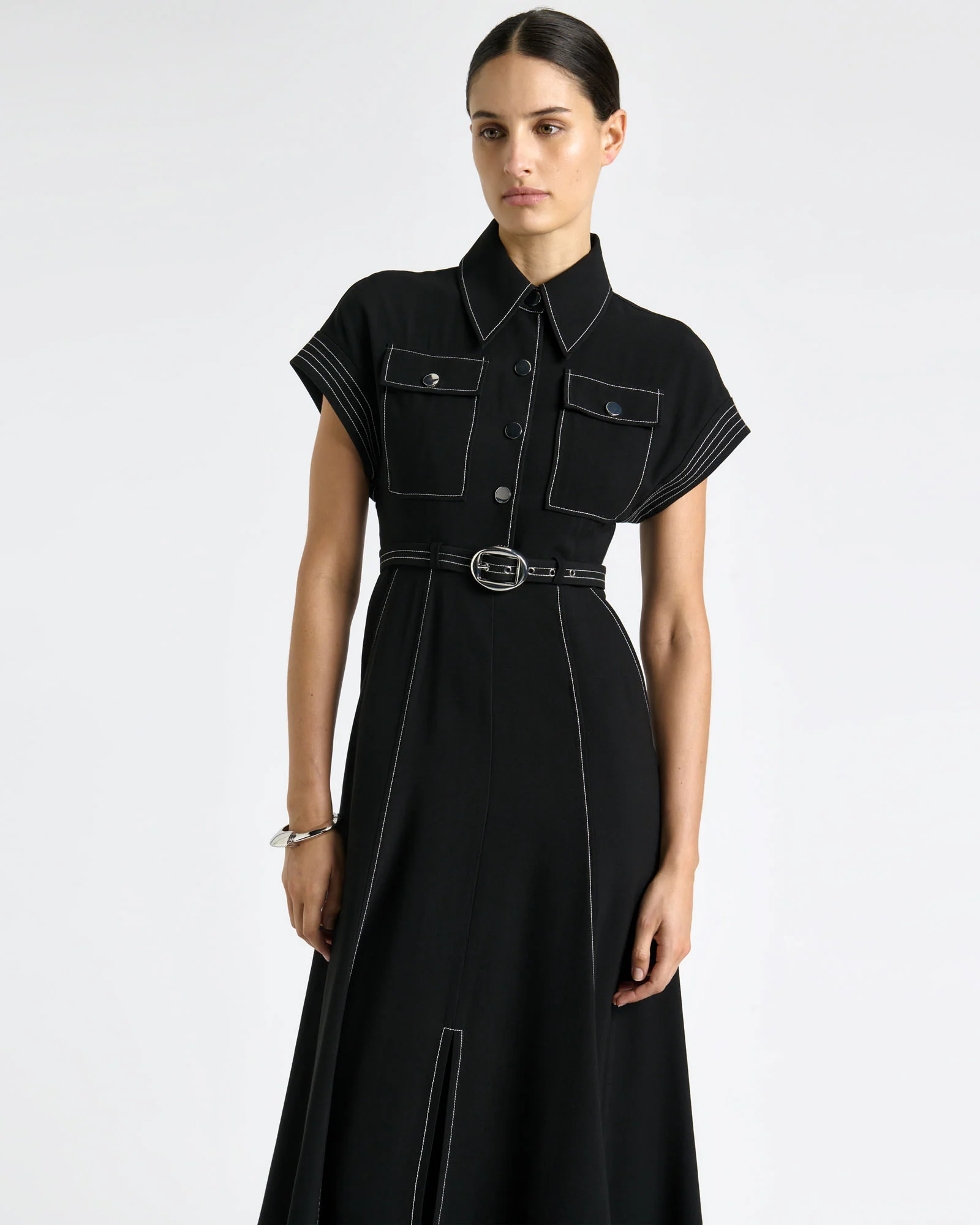 Top Stitched Midi Dress