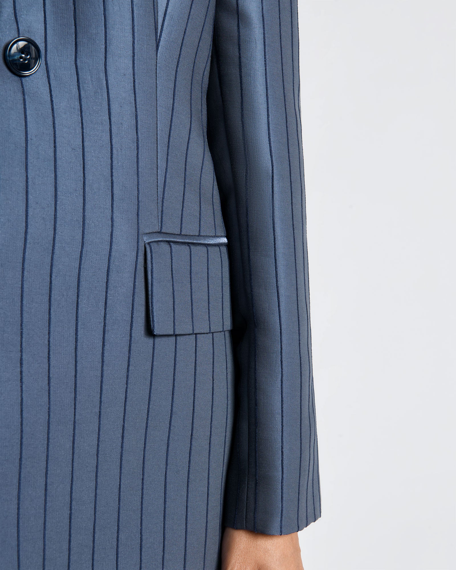 European Viscose Stripe Blazer