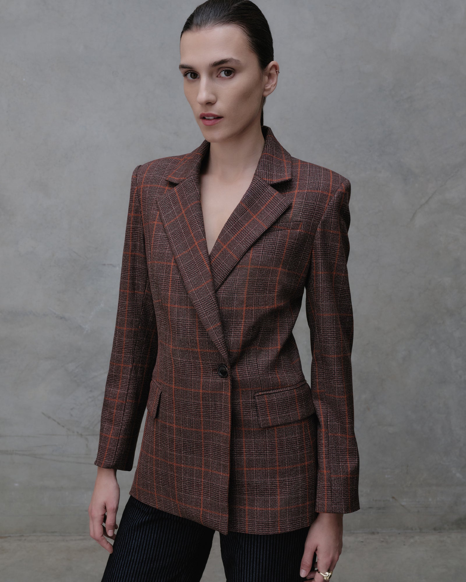 European Prince of Wales Check Blazer