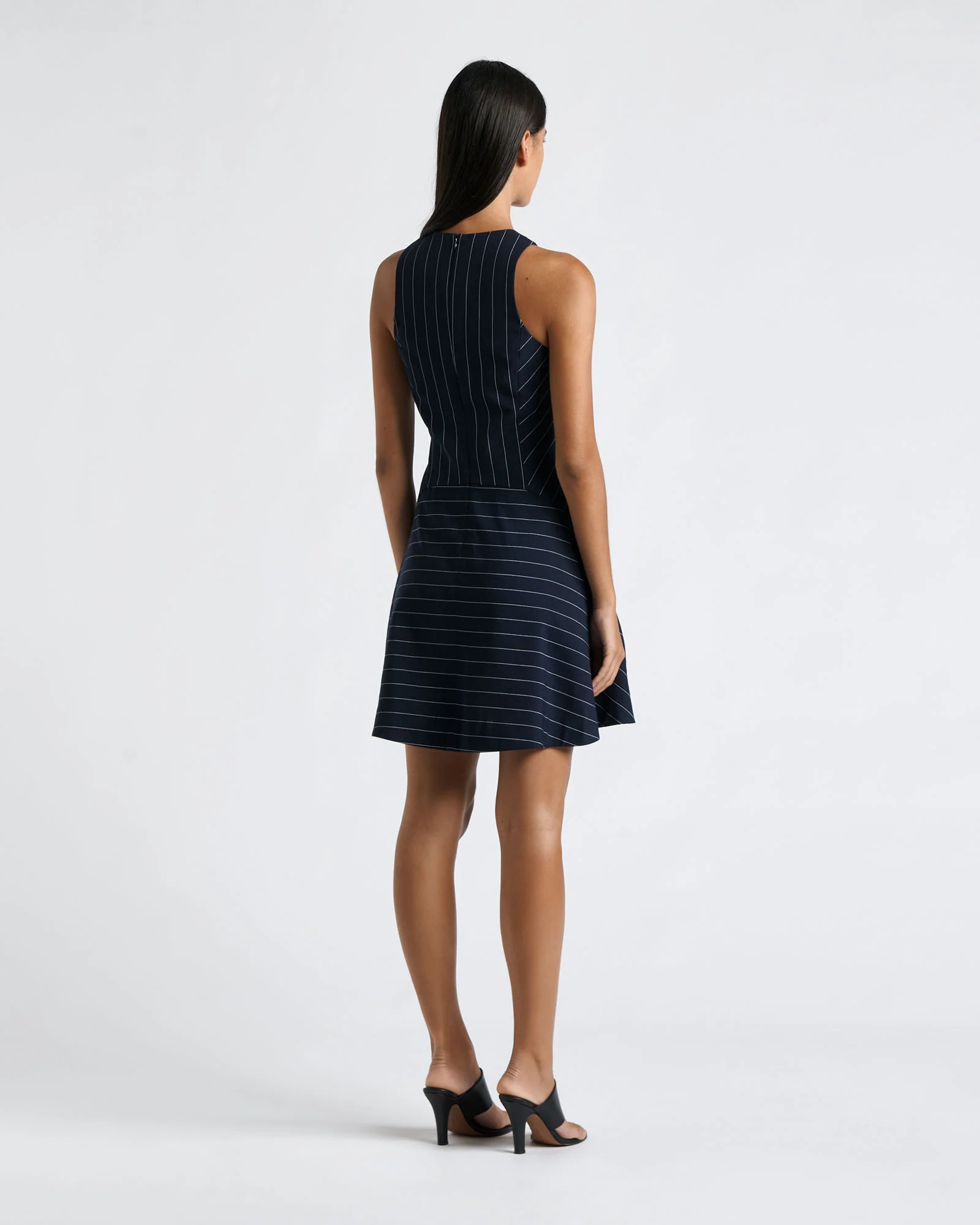 Pinstripe Dropped Waist Mini Dress