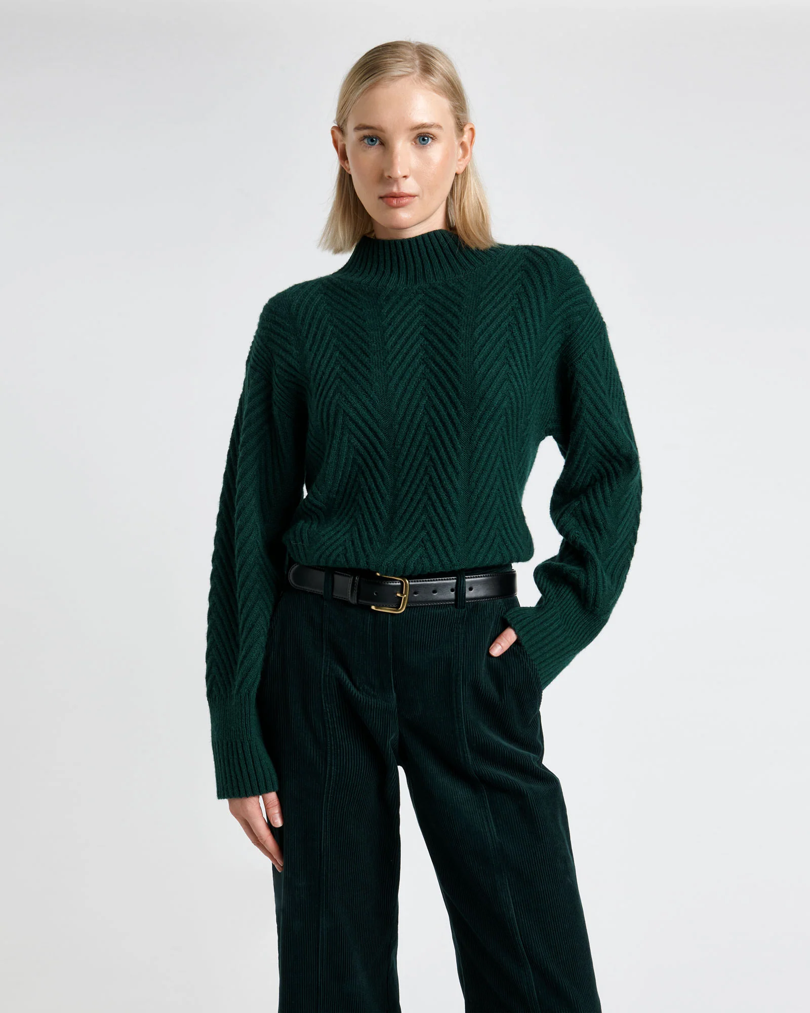 Chunky Herringbone Stitch Sweater