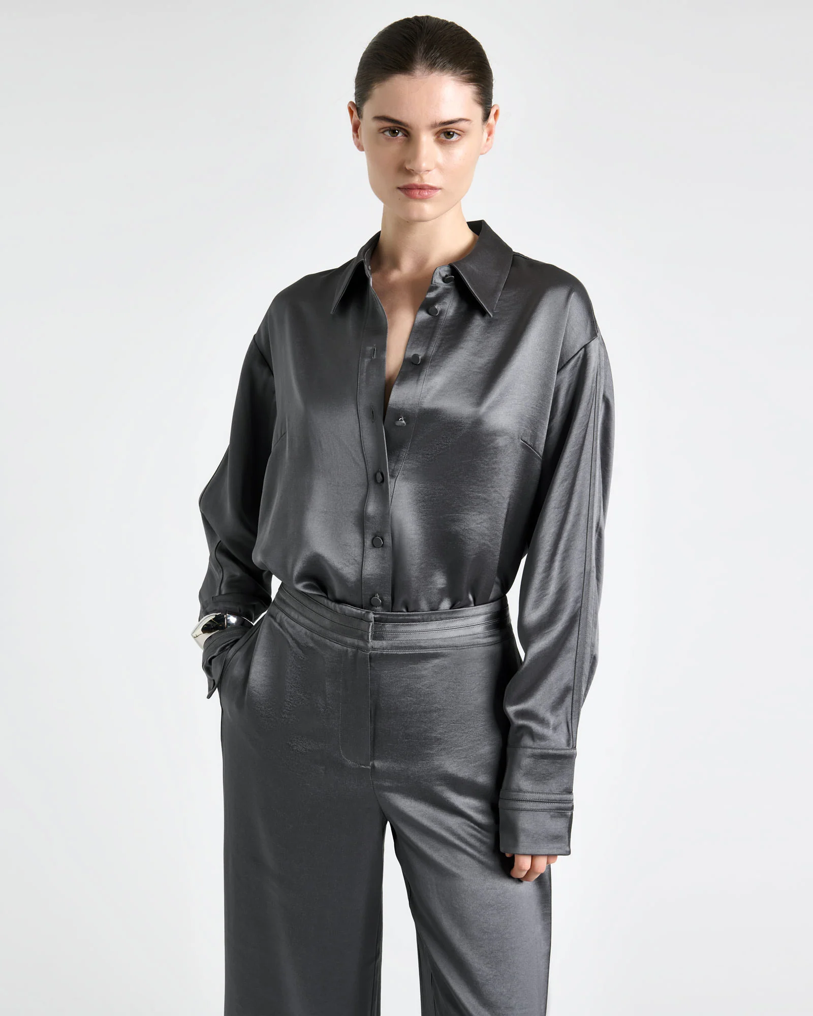 Satin Bind Detail Shirt