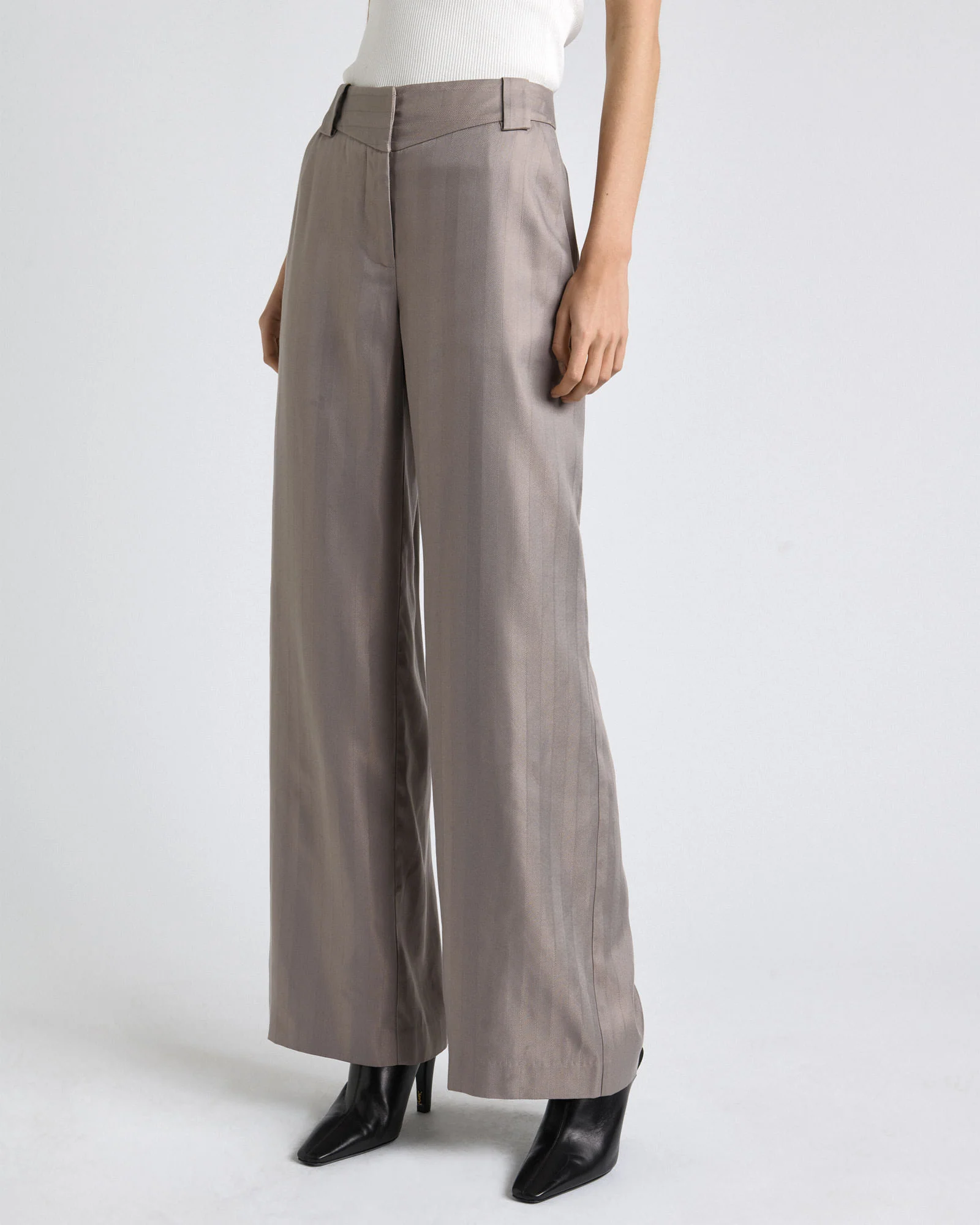 Oyster European Self Stripe Straight Leg Pant
