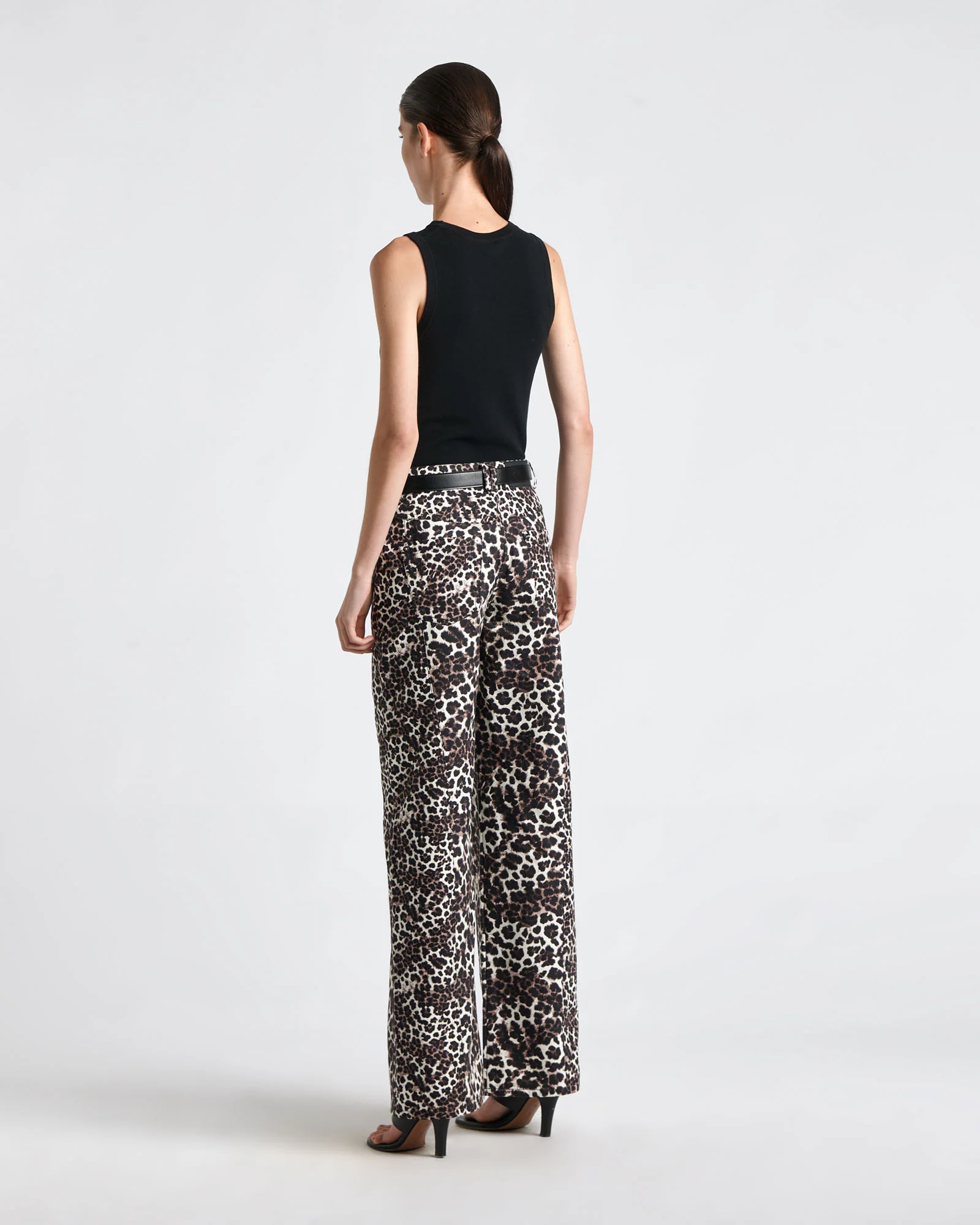 Leopard  Cotton Drill Straight Leg Jean