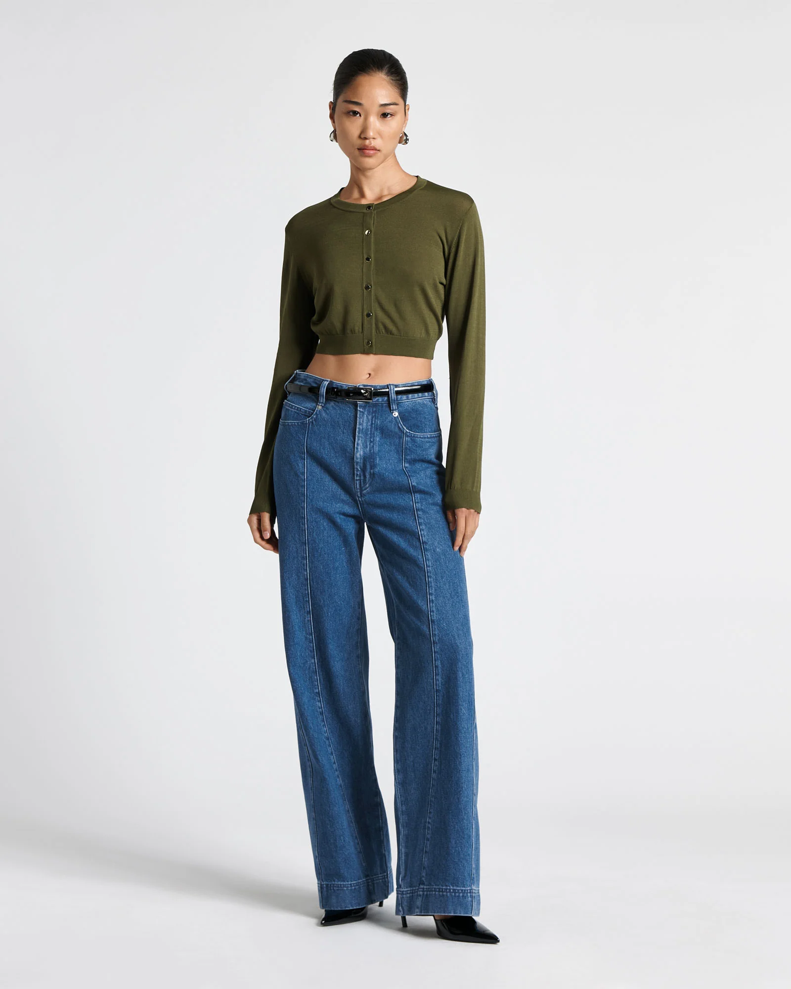 Mid Wash Straight Leg Jean