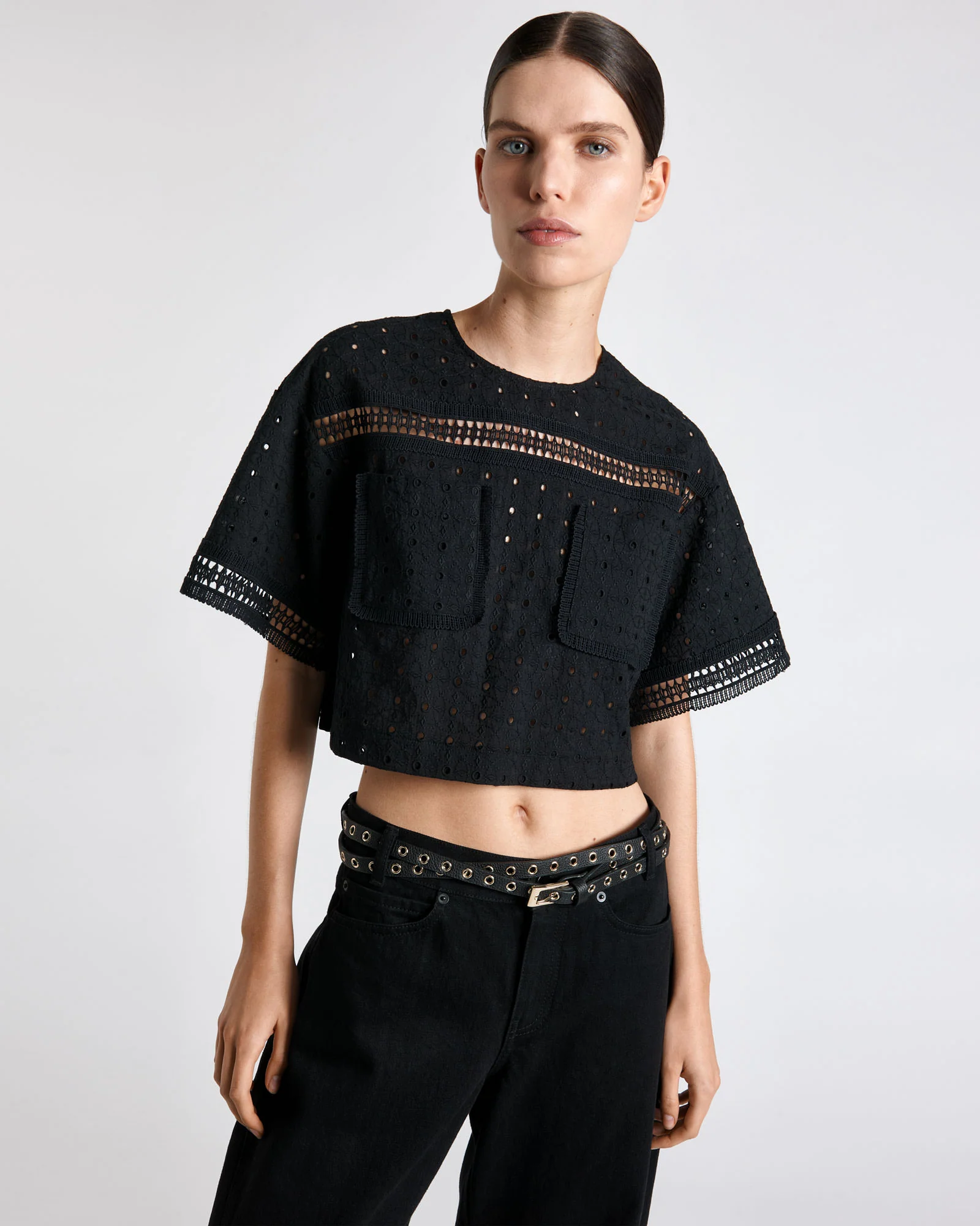 Cotton Geo Embroidery Top