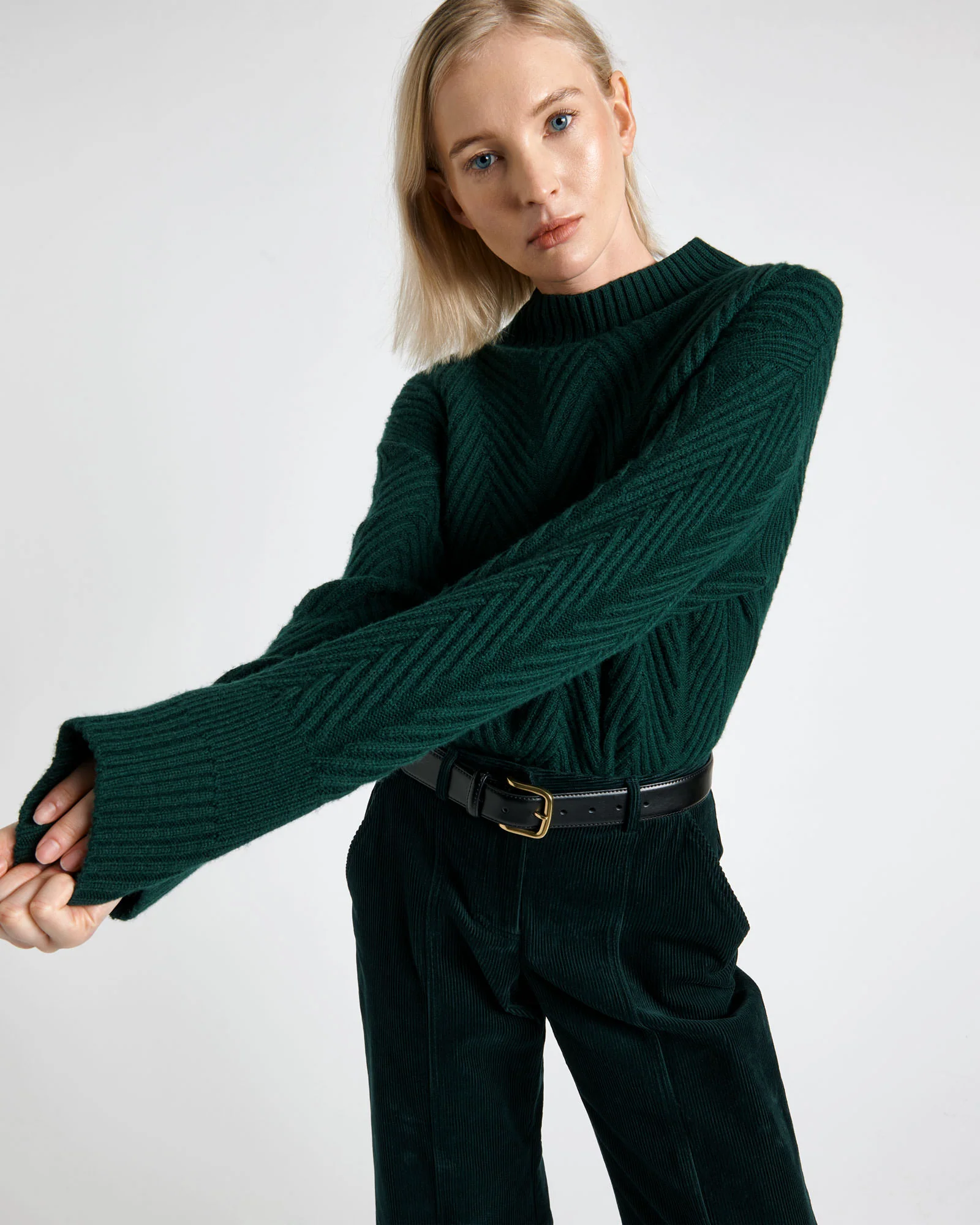 Chunky Herringbone Stitch Sweater