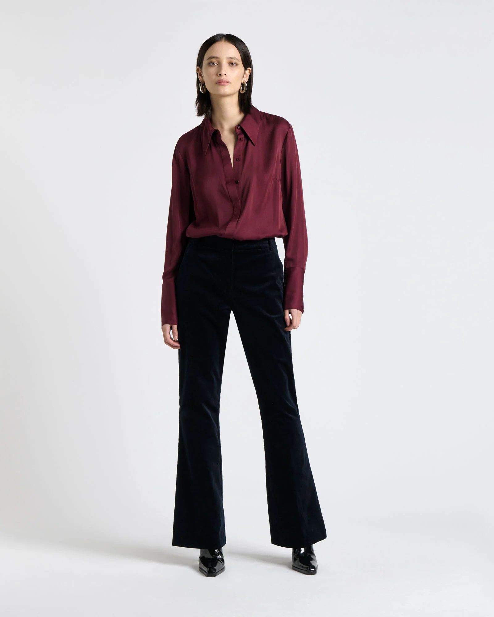 Viscose Blend Satin Shirt