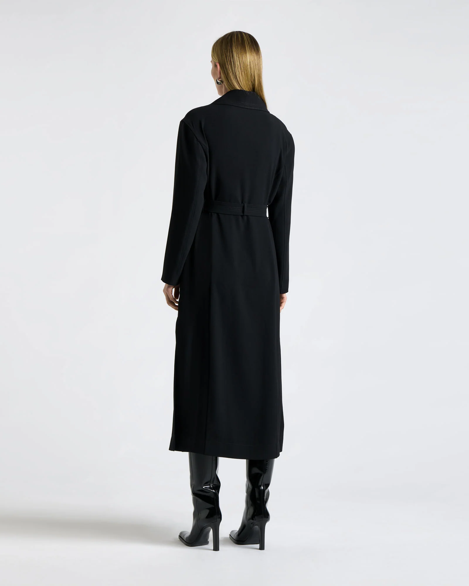 Recycled Crepe Belted Trench