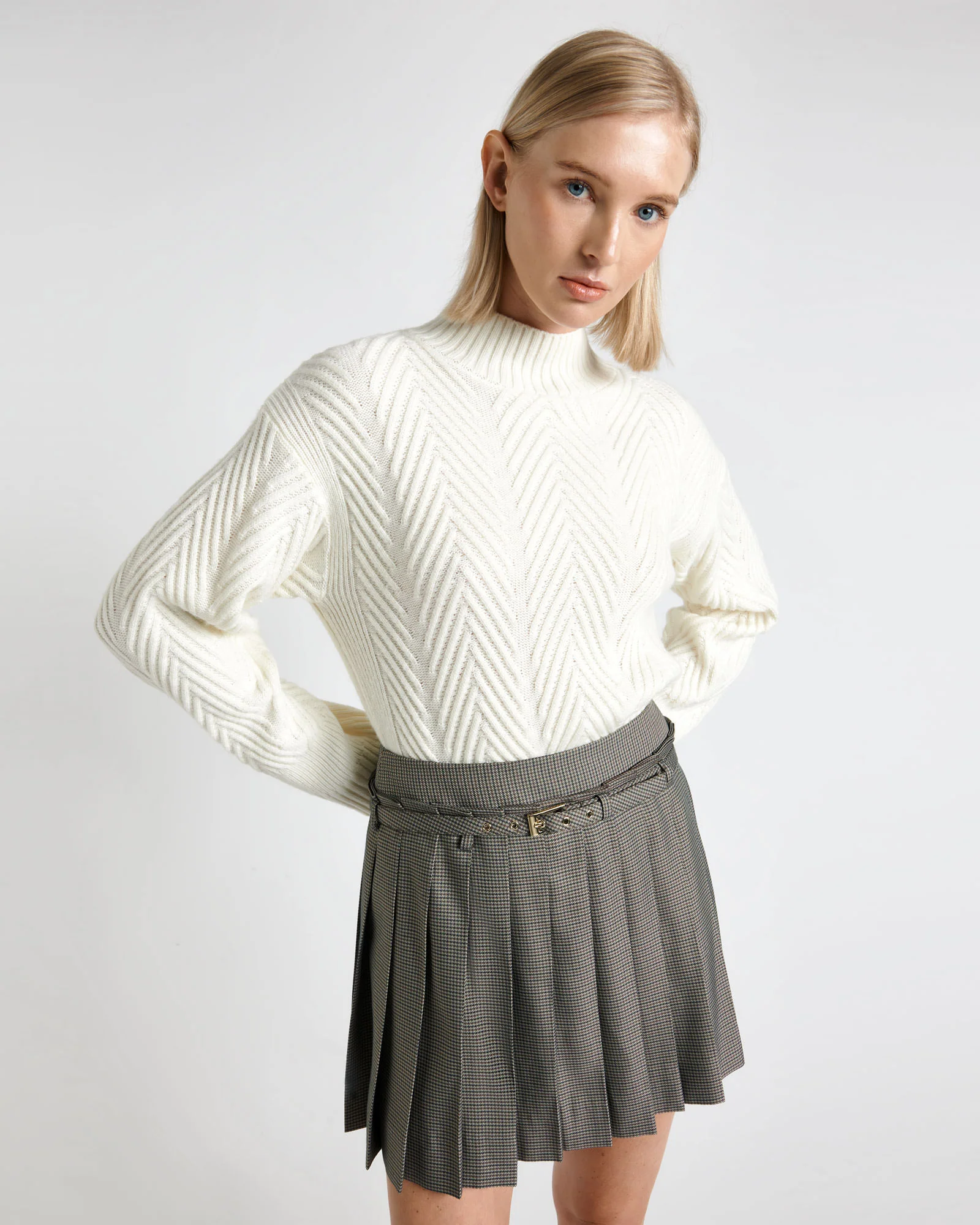 Chunky Herringbone Stitch Sweater