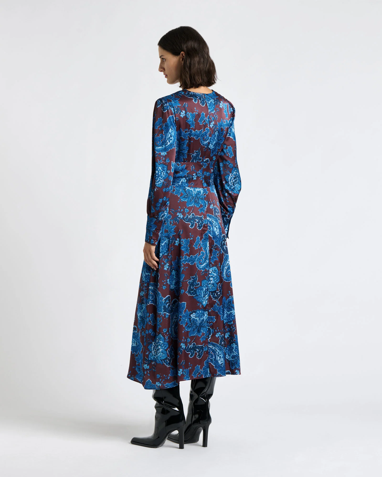 Palatial Paisley Long Sleeve Midi Dress