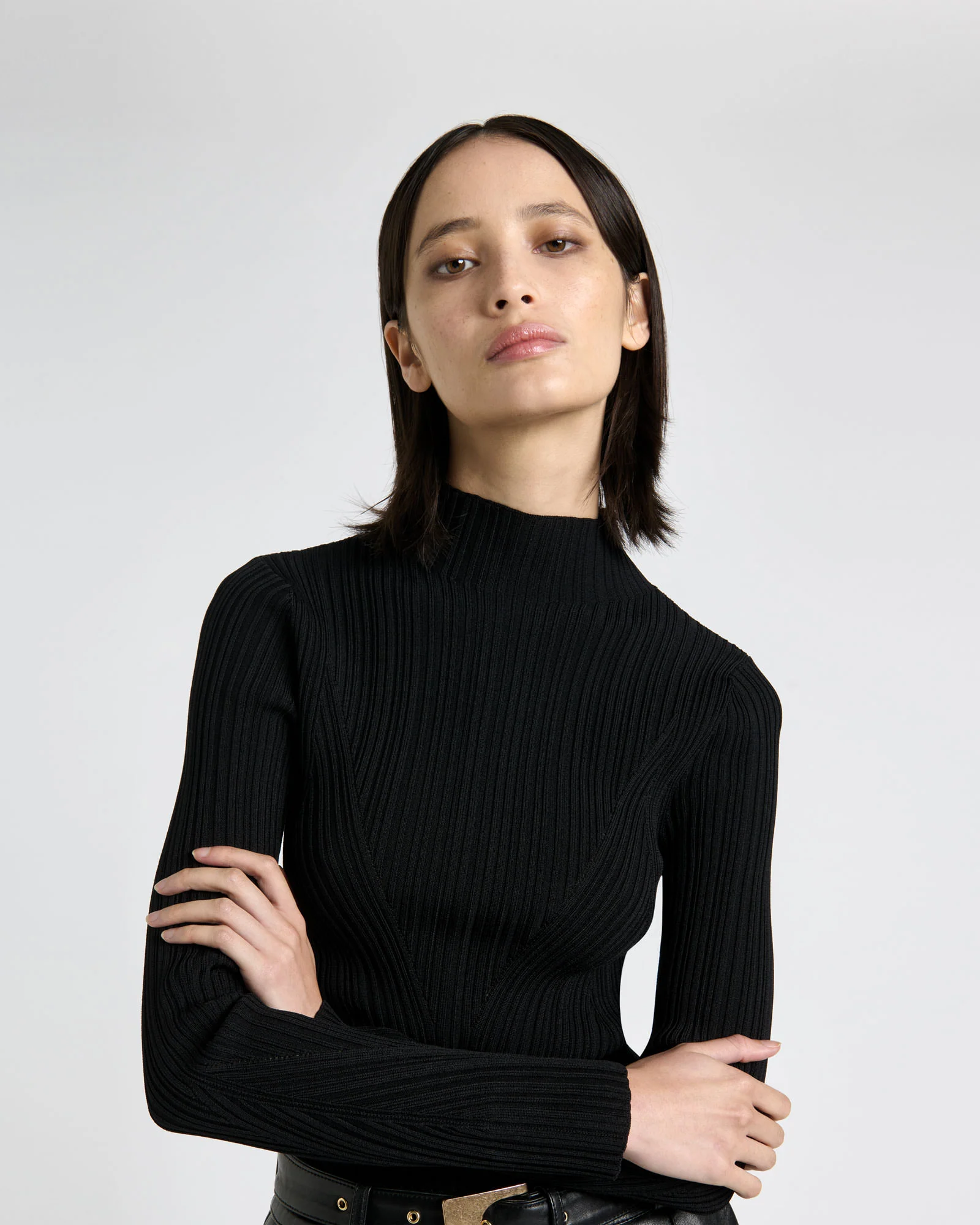 Two Tone Engineered Rib Knit