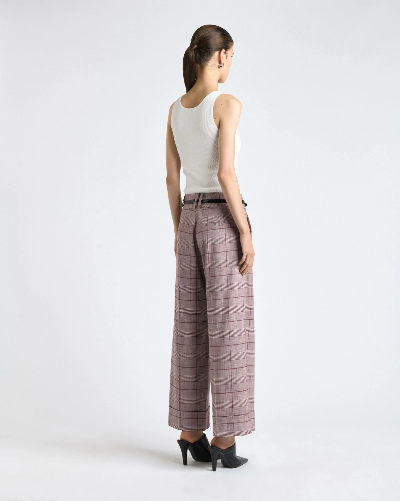 Prince of Wales Check Cropped Flared Pant