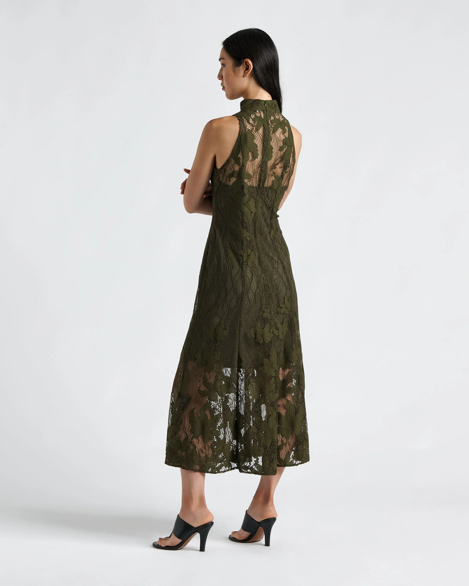 Chantilly Lace Halter Midi Dress