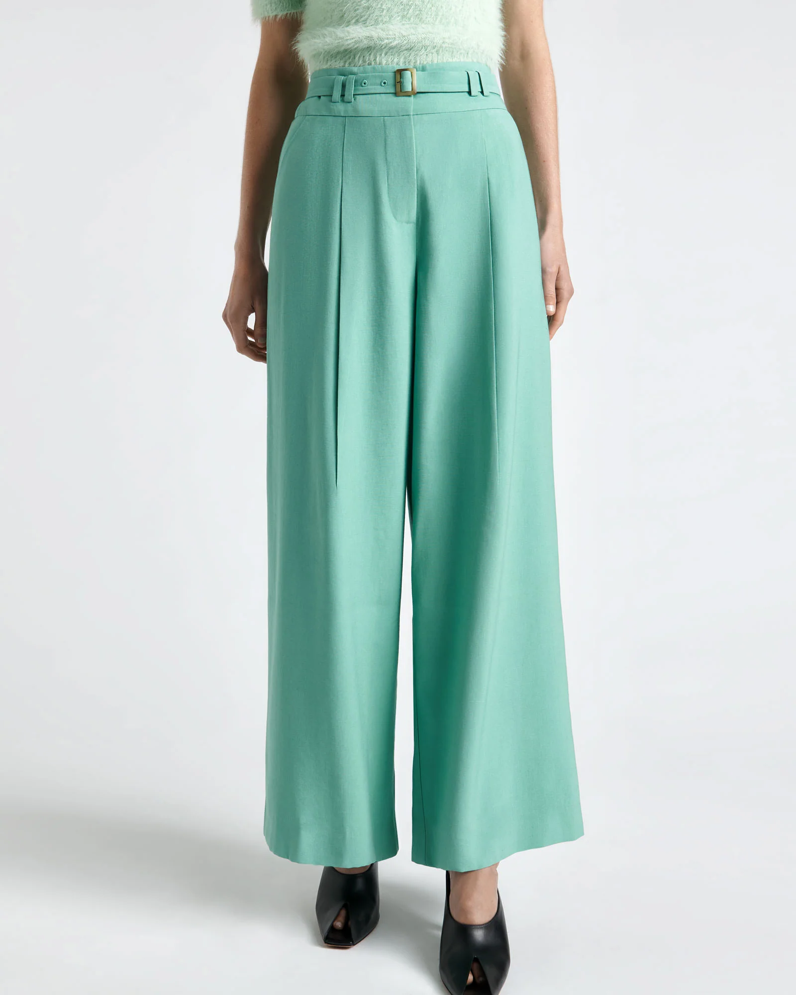 Viscose Twill Wide Leg Pant