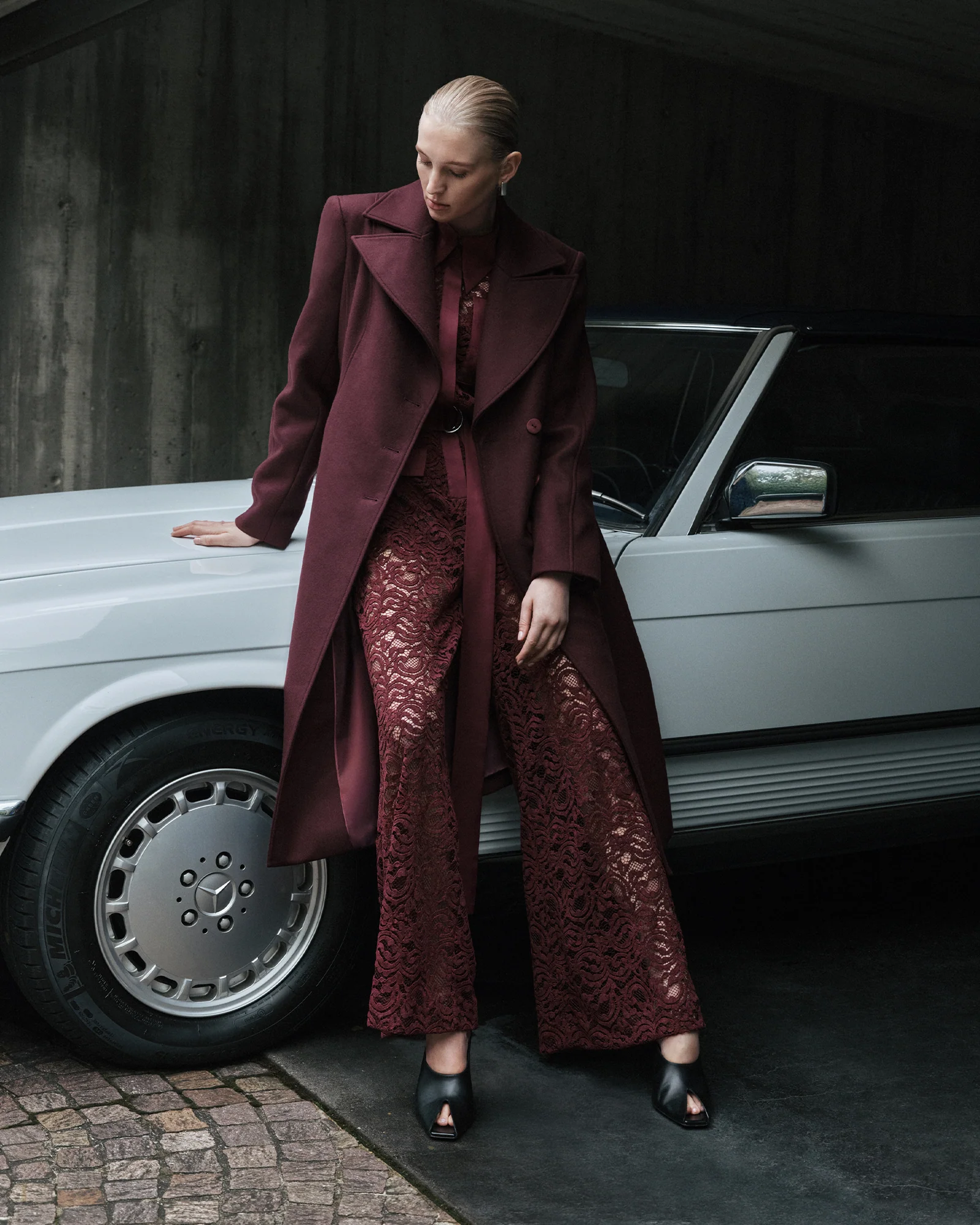 European Flocked Lace Jumpsuit