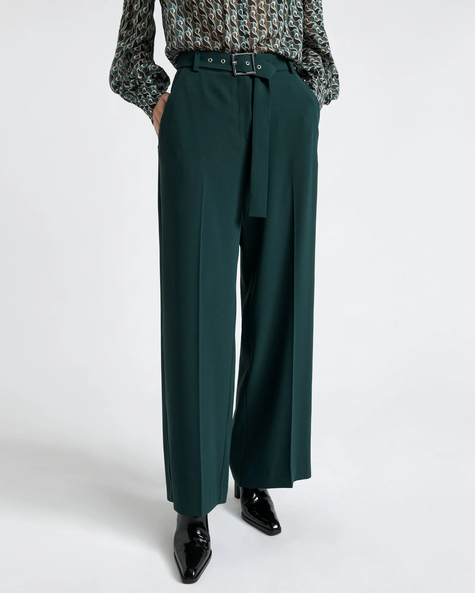 Belted Wide Leg Pant