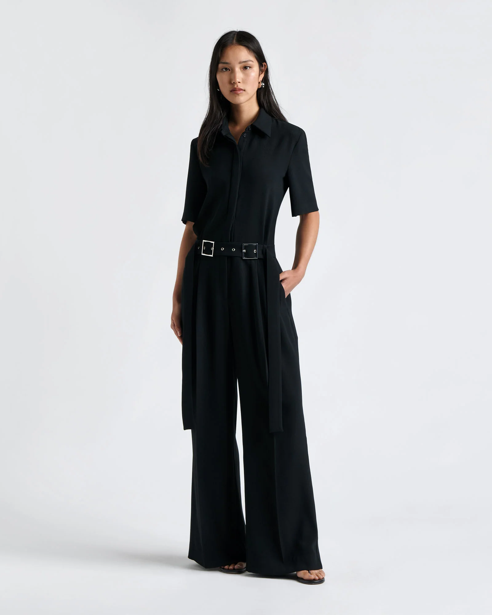 Double Buckle Belted Jumpsuit