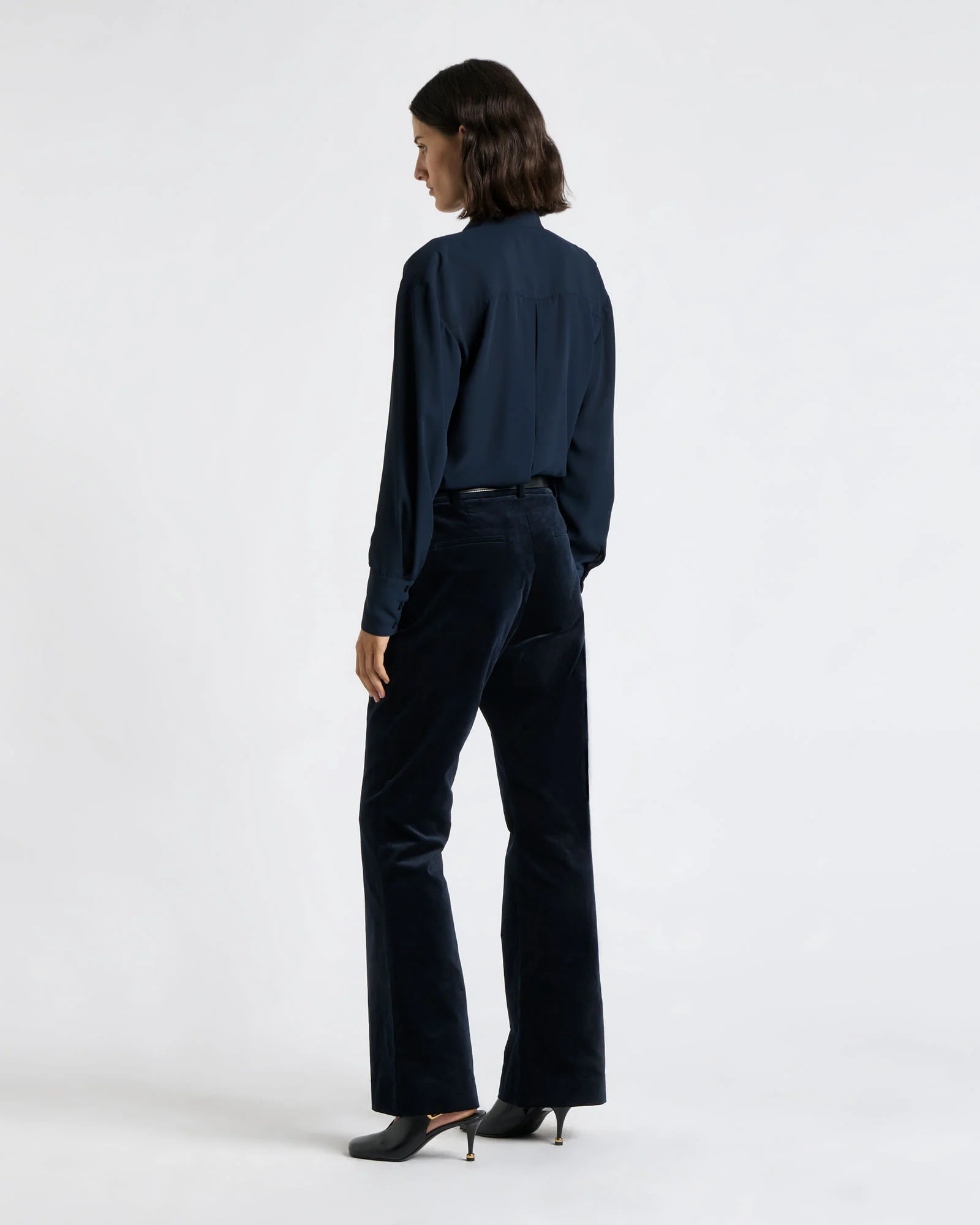 Georgette Pin Tuck Pleated Blouse