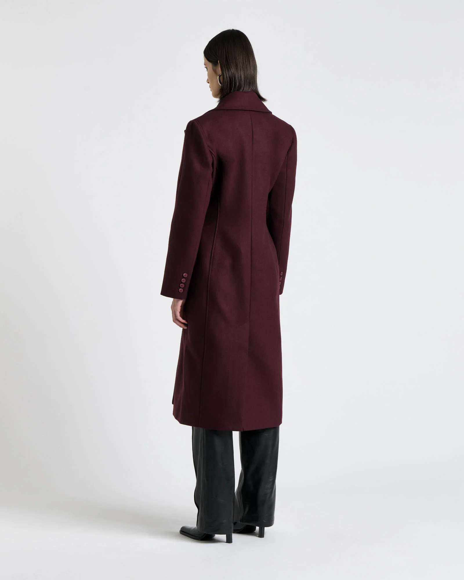 Italian Soft Wool Twill Hourglass Coat