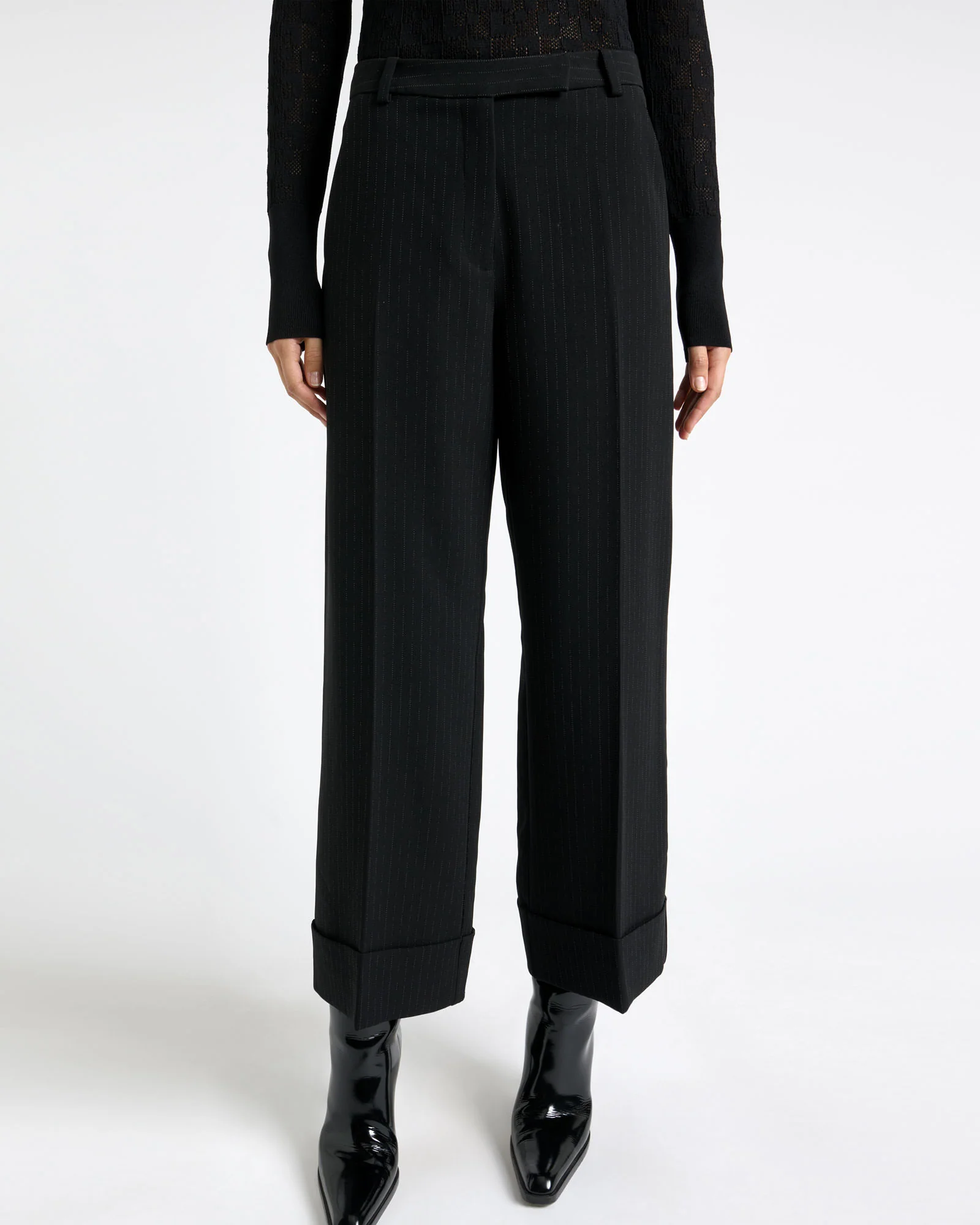 Acetate Pinstripe Cropped Pant