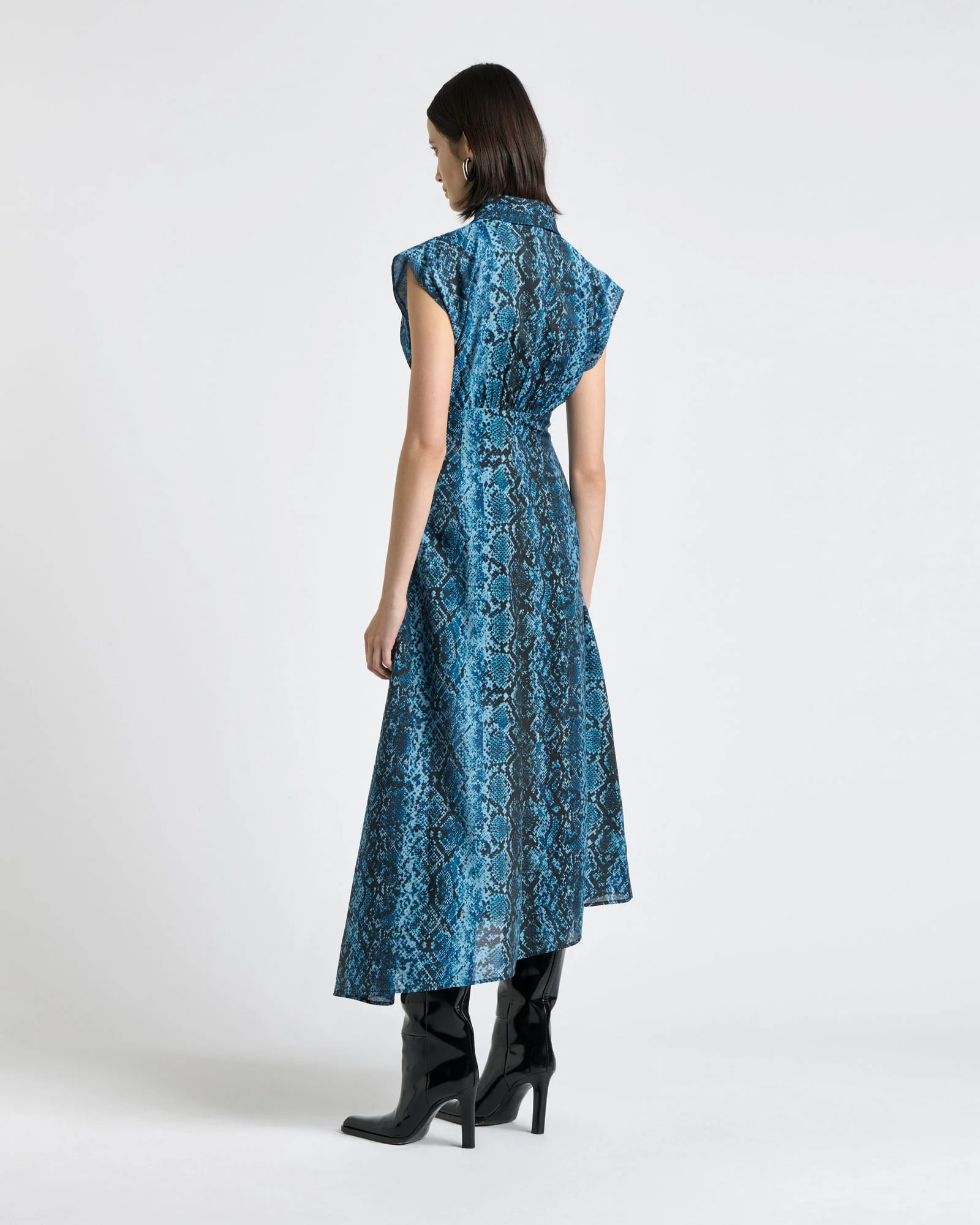 Indigo Python Midi Dress