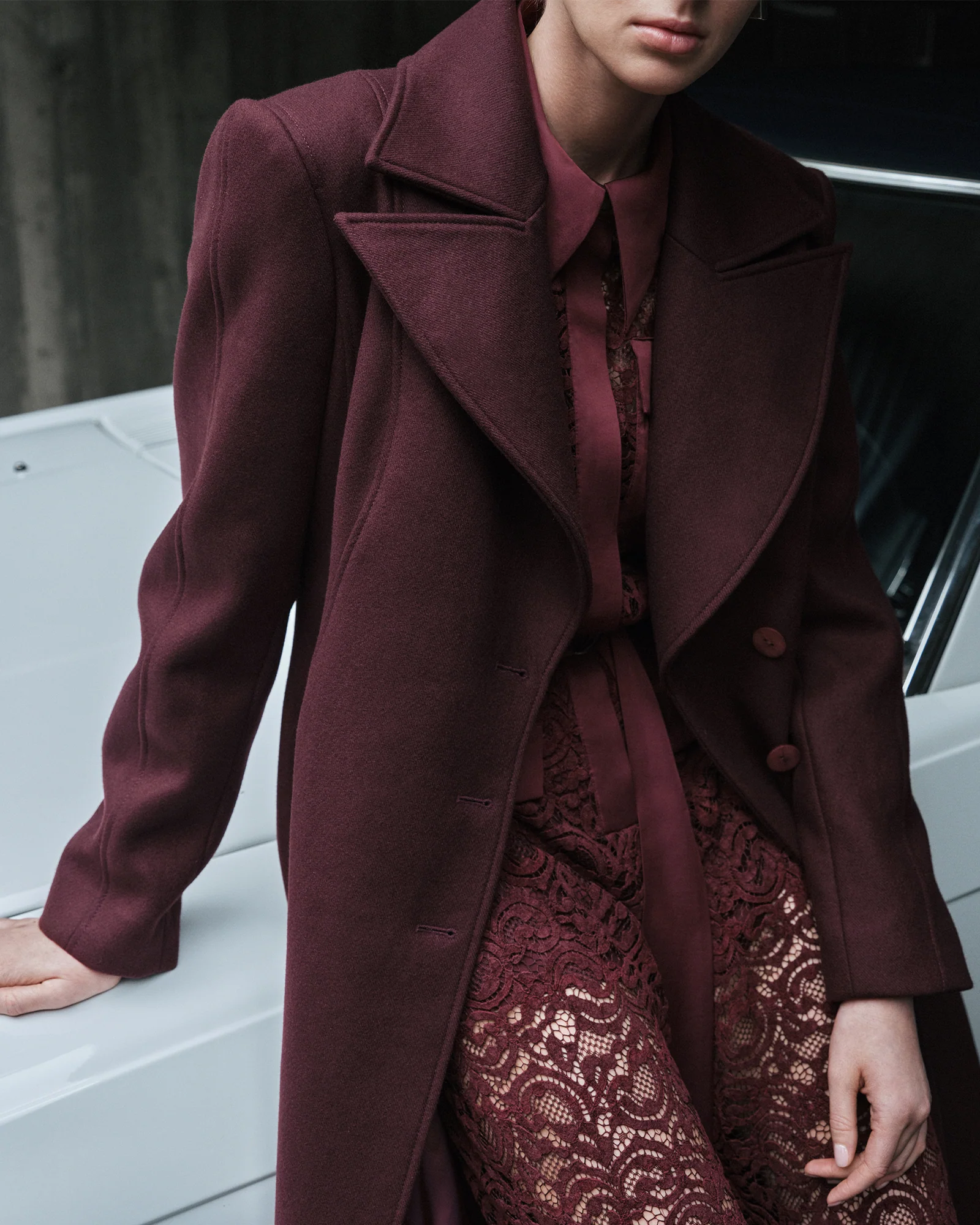 Italian Soft Wool Twill Hourglass Coat