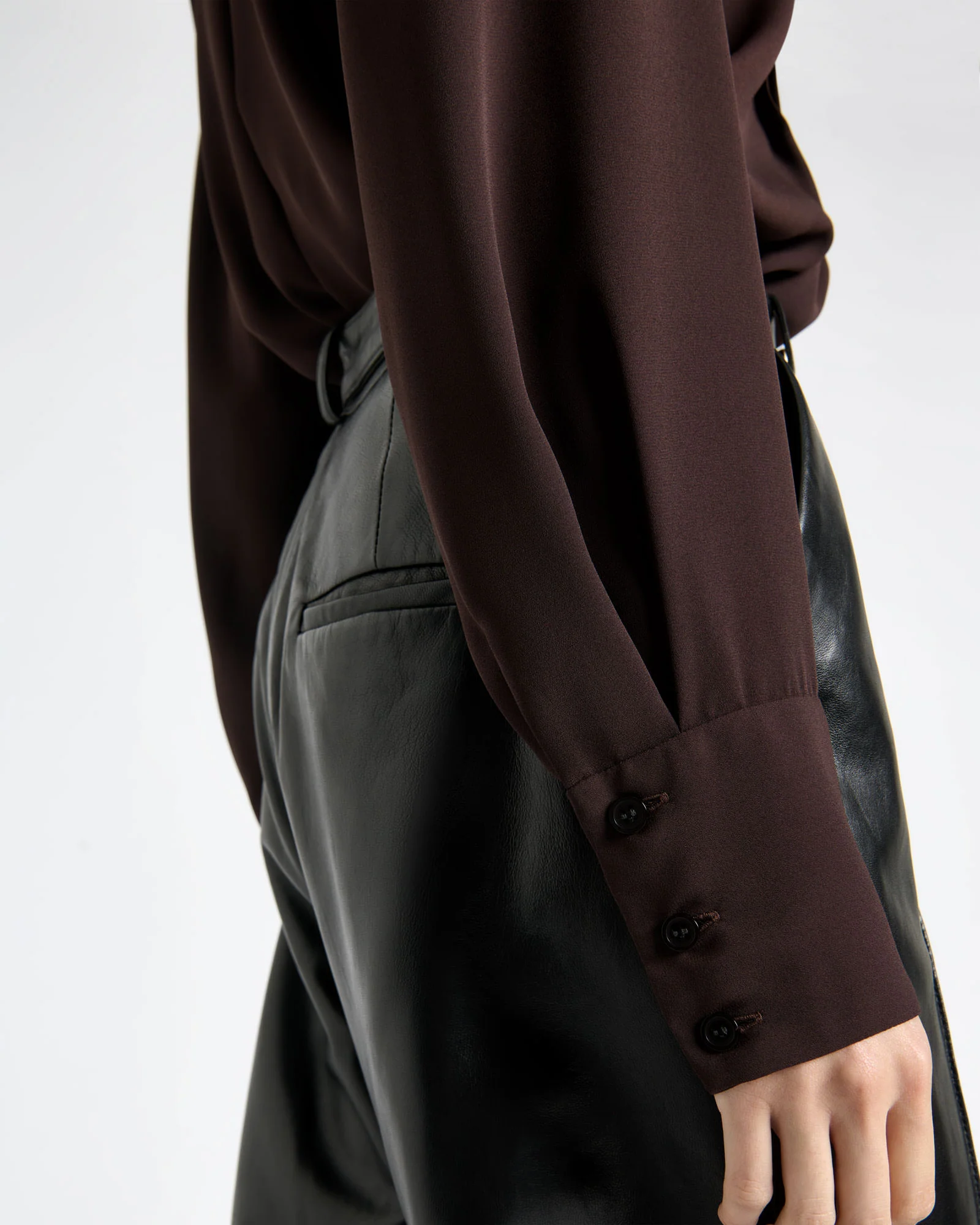 Georgette Pin Tuck Pleated Blouse