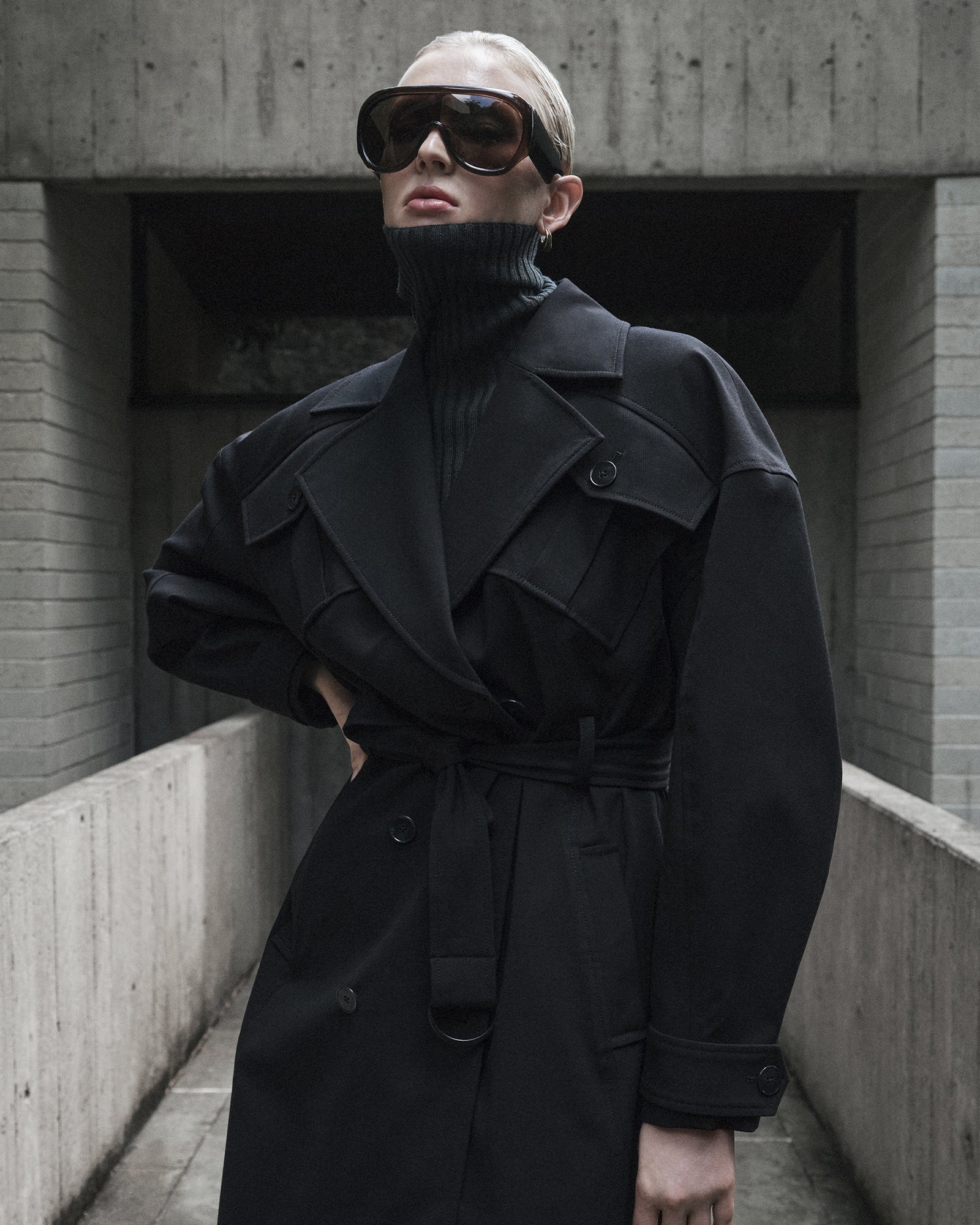 Viscose Twill Cocoon Trench