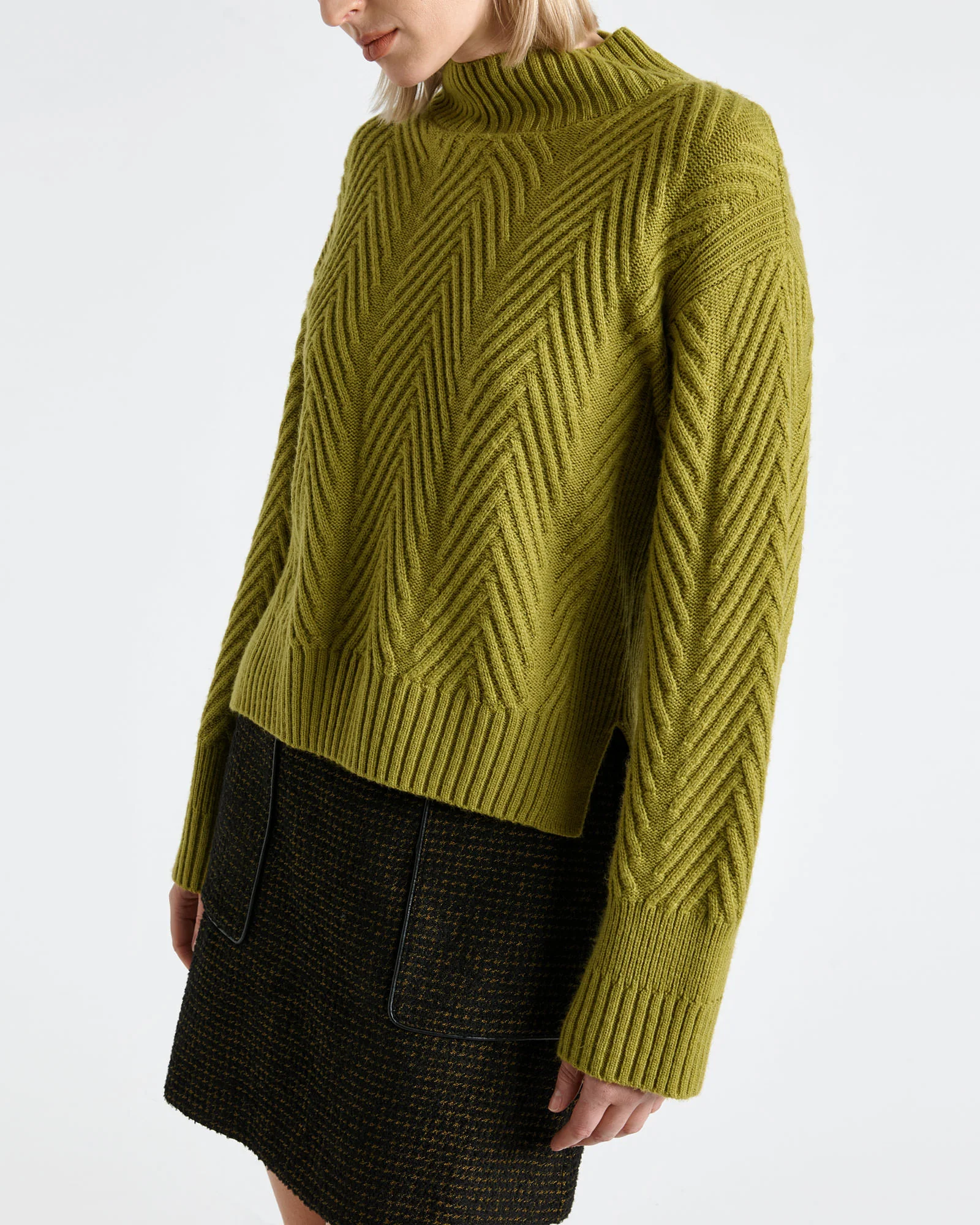 Chunky Herringbone Stitch Sweater