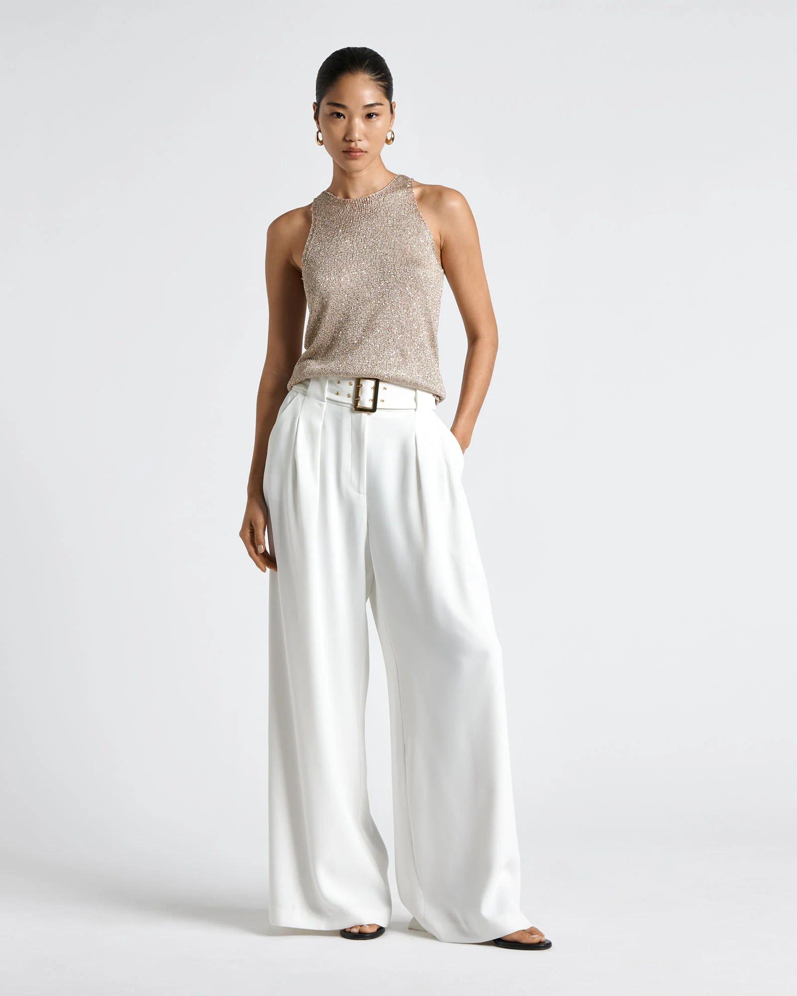 Belted Wide Leg Pant