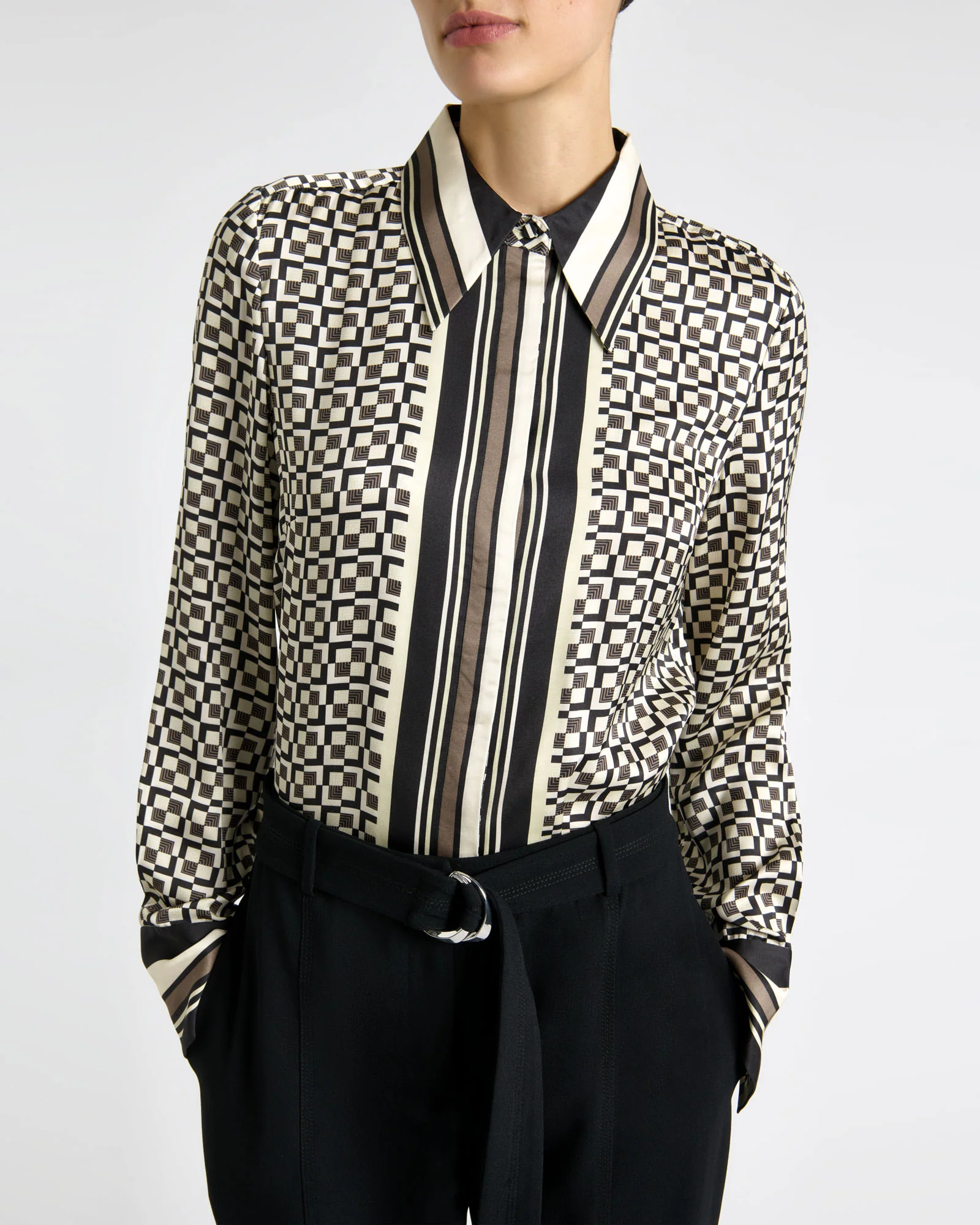 Monochrome Geo Long Sleeve Shirt