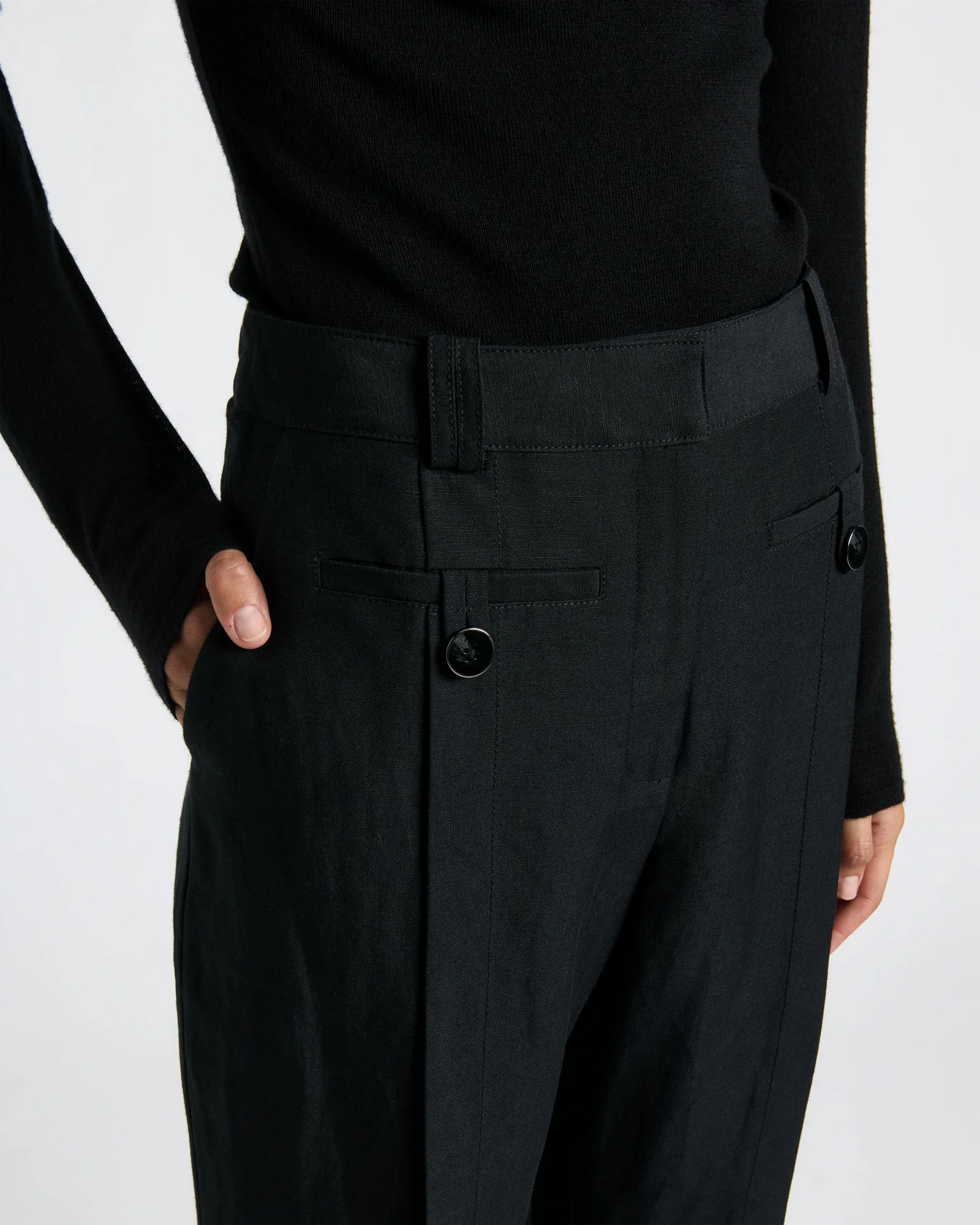 Linen Blend Bootleg Pant