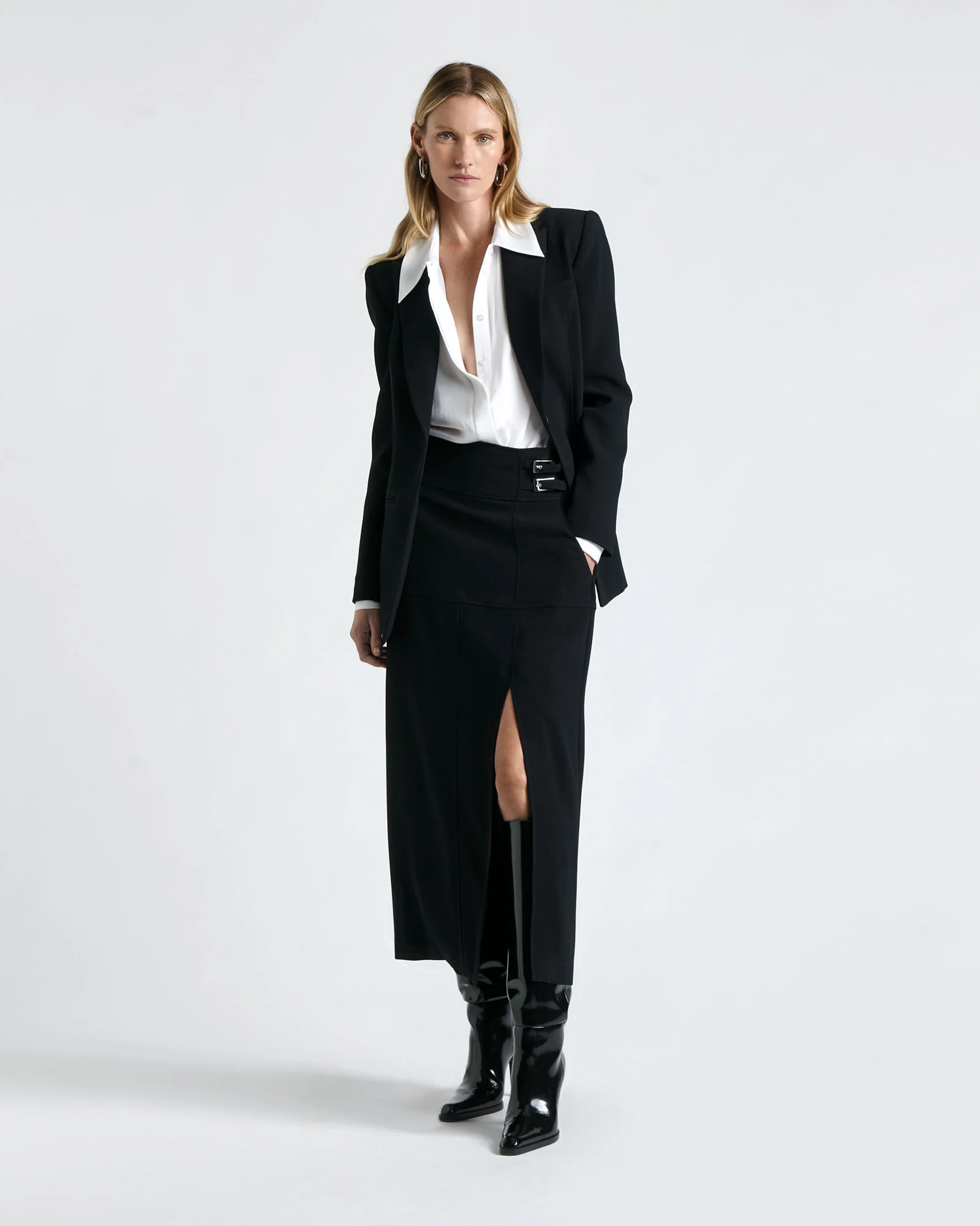 Double Buckle Midi Skirt