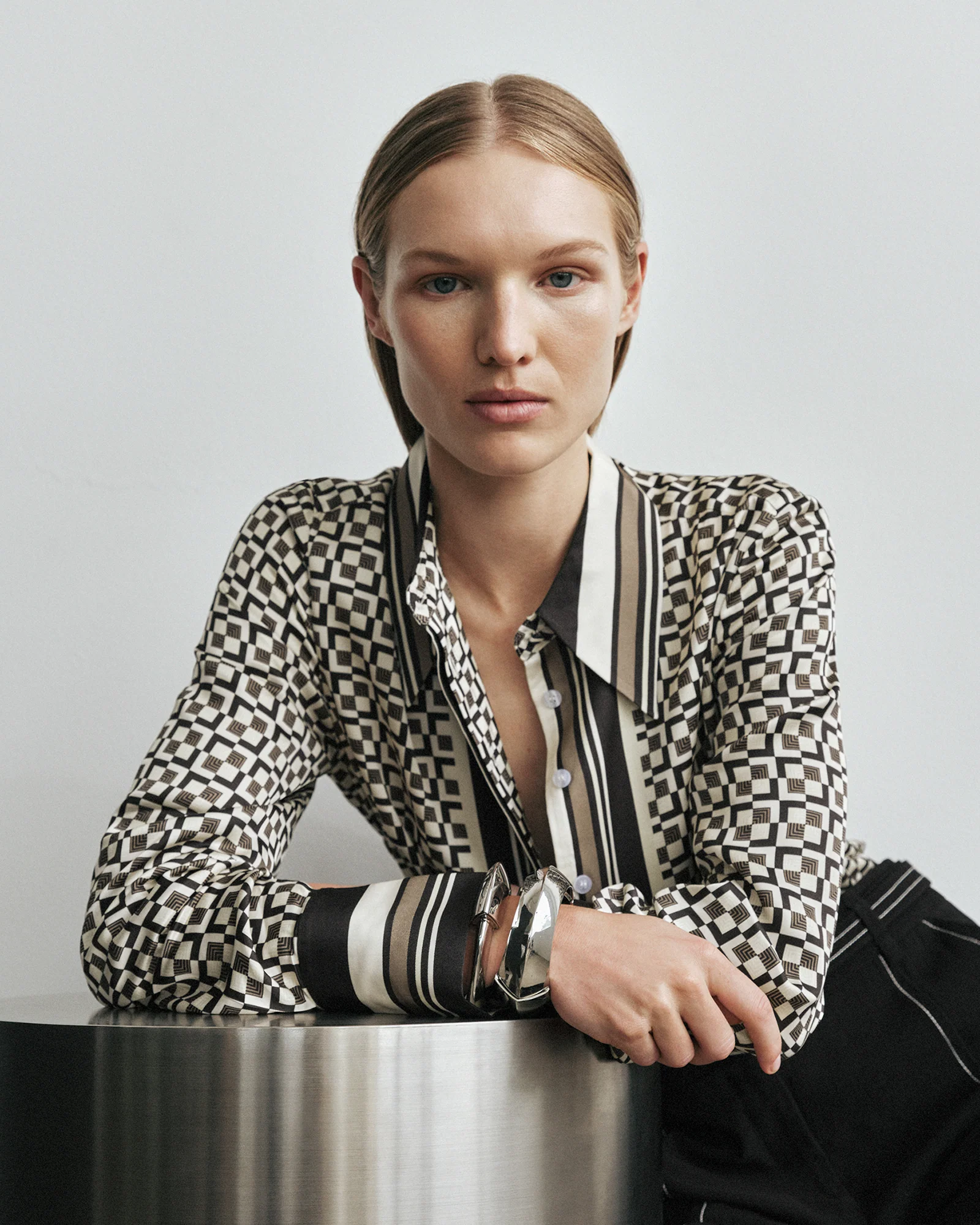 Monochrome Geo Long Sleeve Shirt